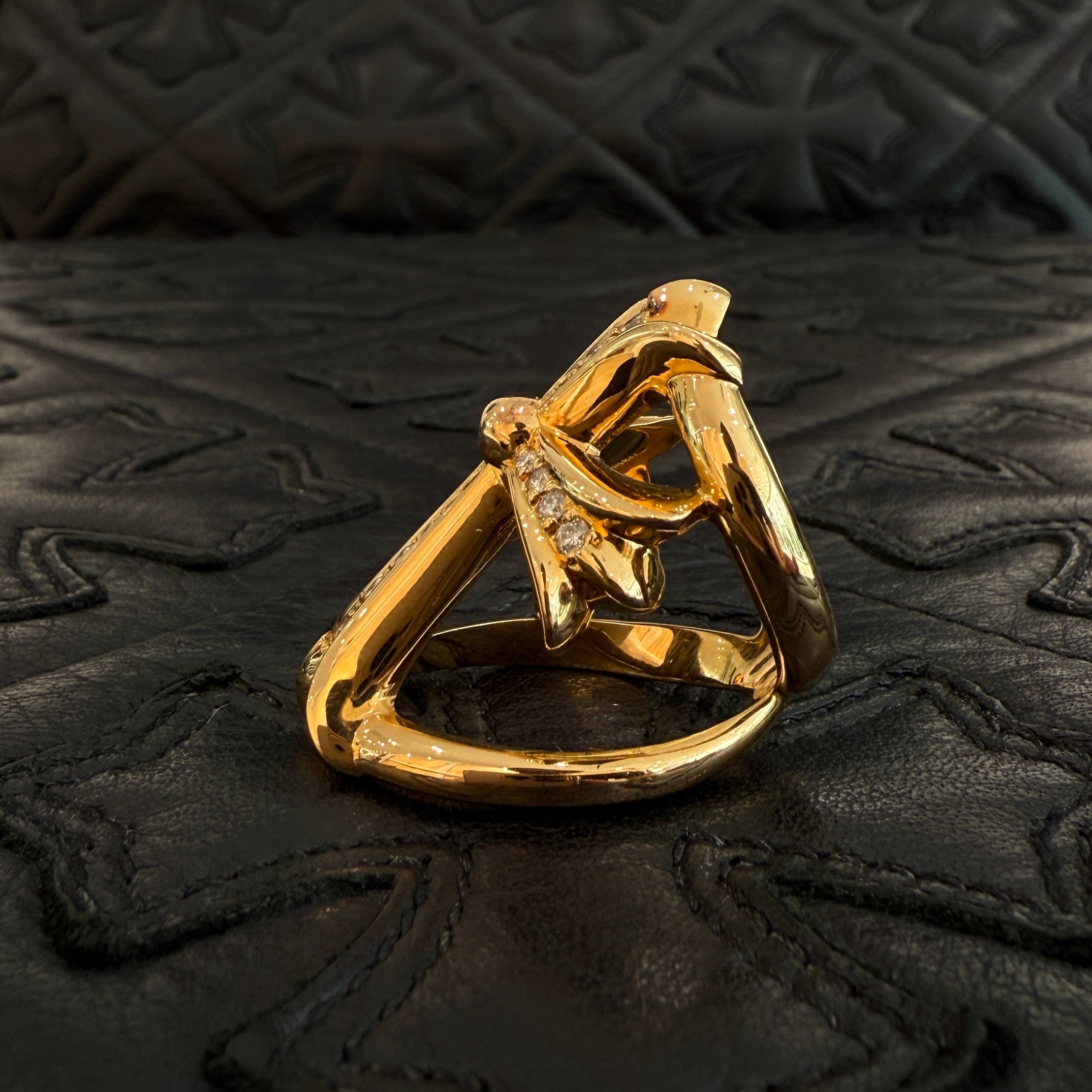 CHROME HEARTS 22K Infinity CRS Ring Pave Diamond Size 14.5号