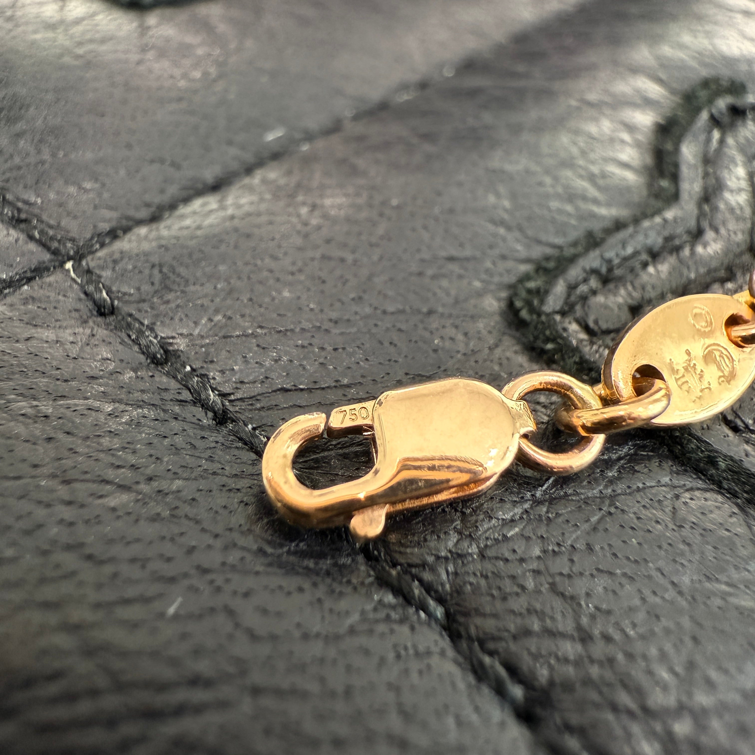 CHROME HEARTS 22K Safety Pin 1 Diamond Roll Chain Necklace Size 18 Inch クロムハーツ 22K セーフティピン 1ダイヤモンド ロールチェーン ネックレス 18インチ