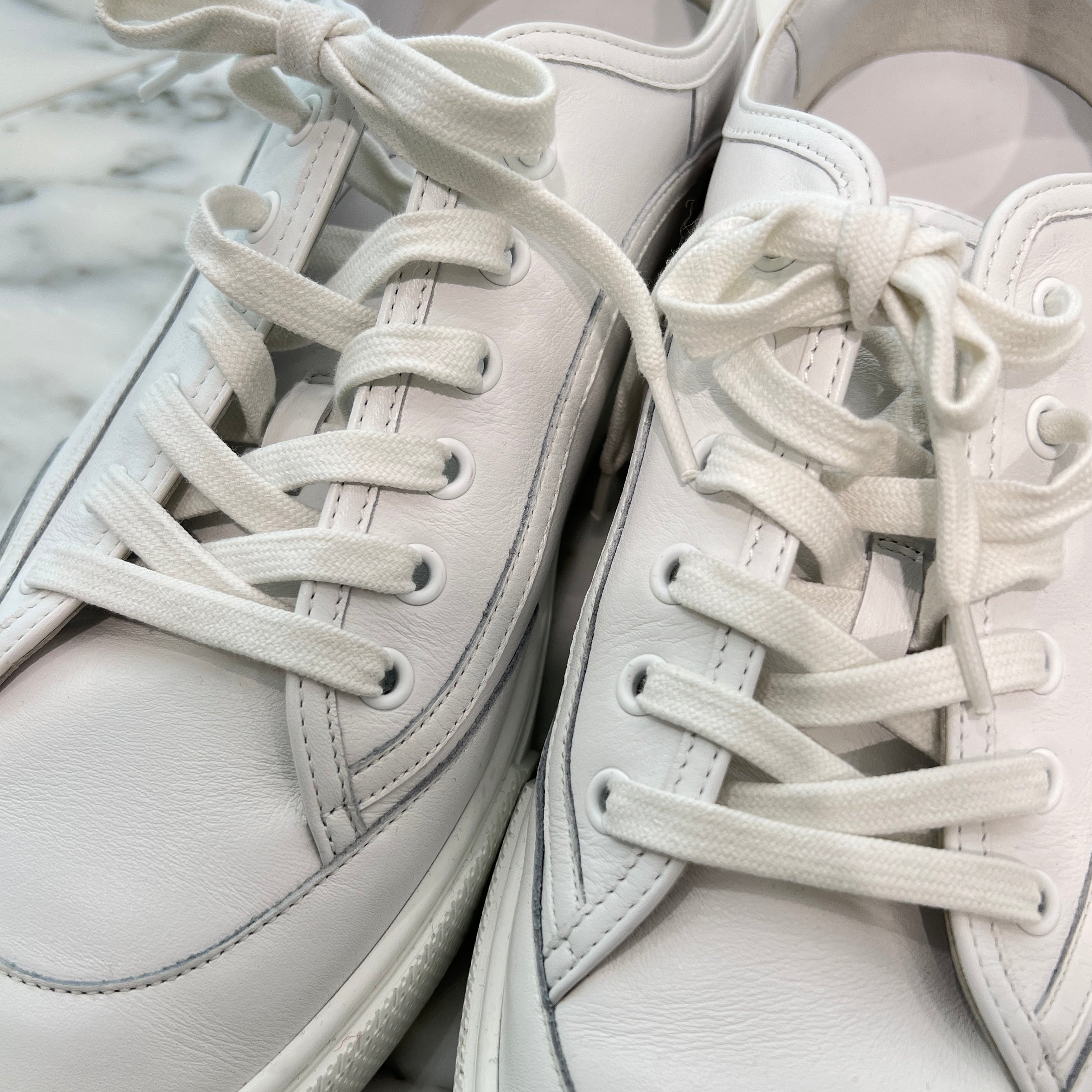 HERMES "Get" Leather Lace-Up Sneakers H241227Z 91350 Size 43.5(28.5cm) エルメス "ゲット" レザーレースアップスニーカー サイズ43.5(28.5cm)