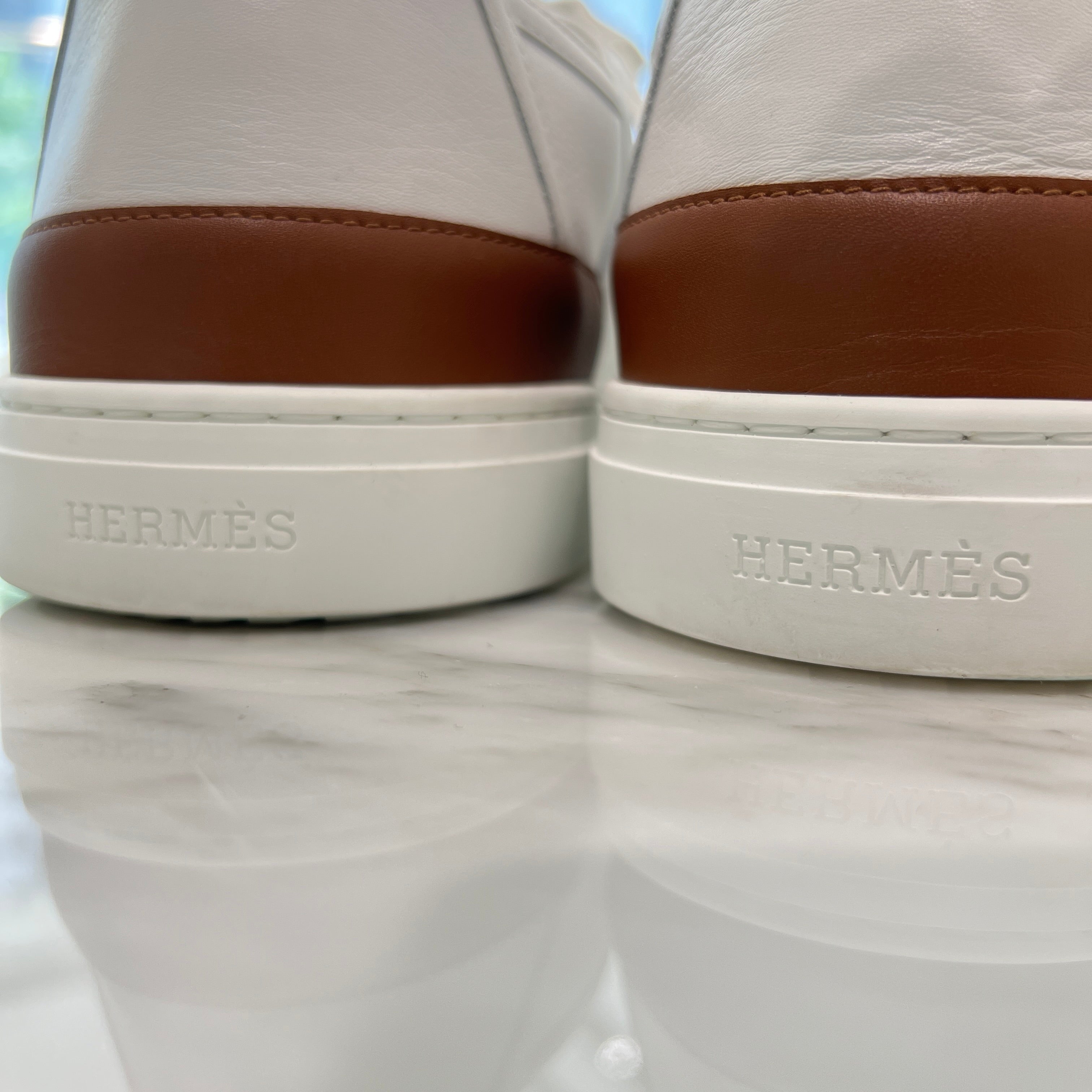 HERMES "Get" Leather Lace-Up Sneakers H241227Z 91350 Size 43.5(28.5cm) エルメス "ゲット" レザーレースアップスニーカー サイズ43.5(28.5cm)