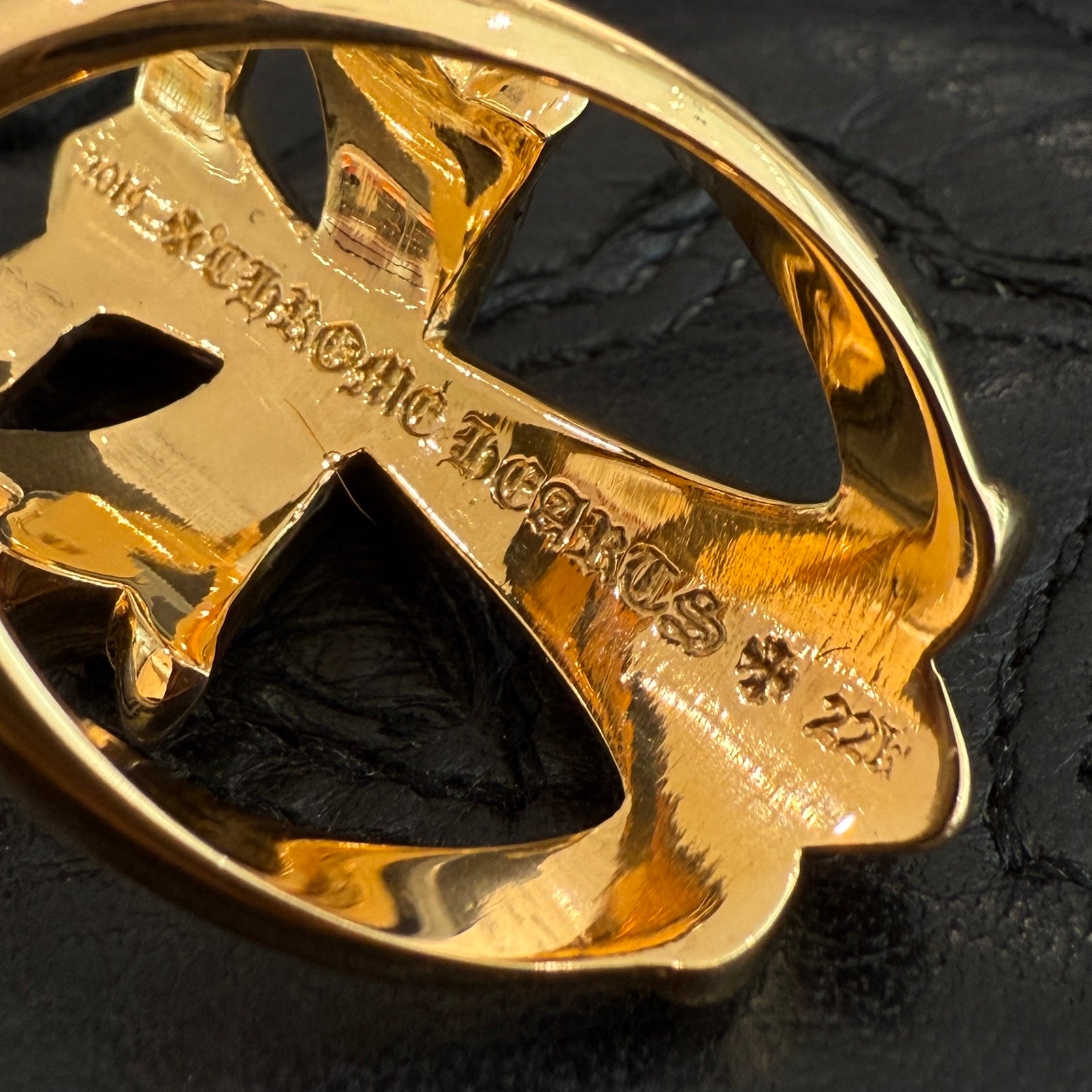 CHROME HEARTS 22K Infinity CRS Ring Pave Diamond Size 14.5号