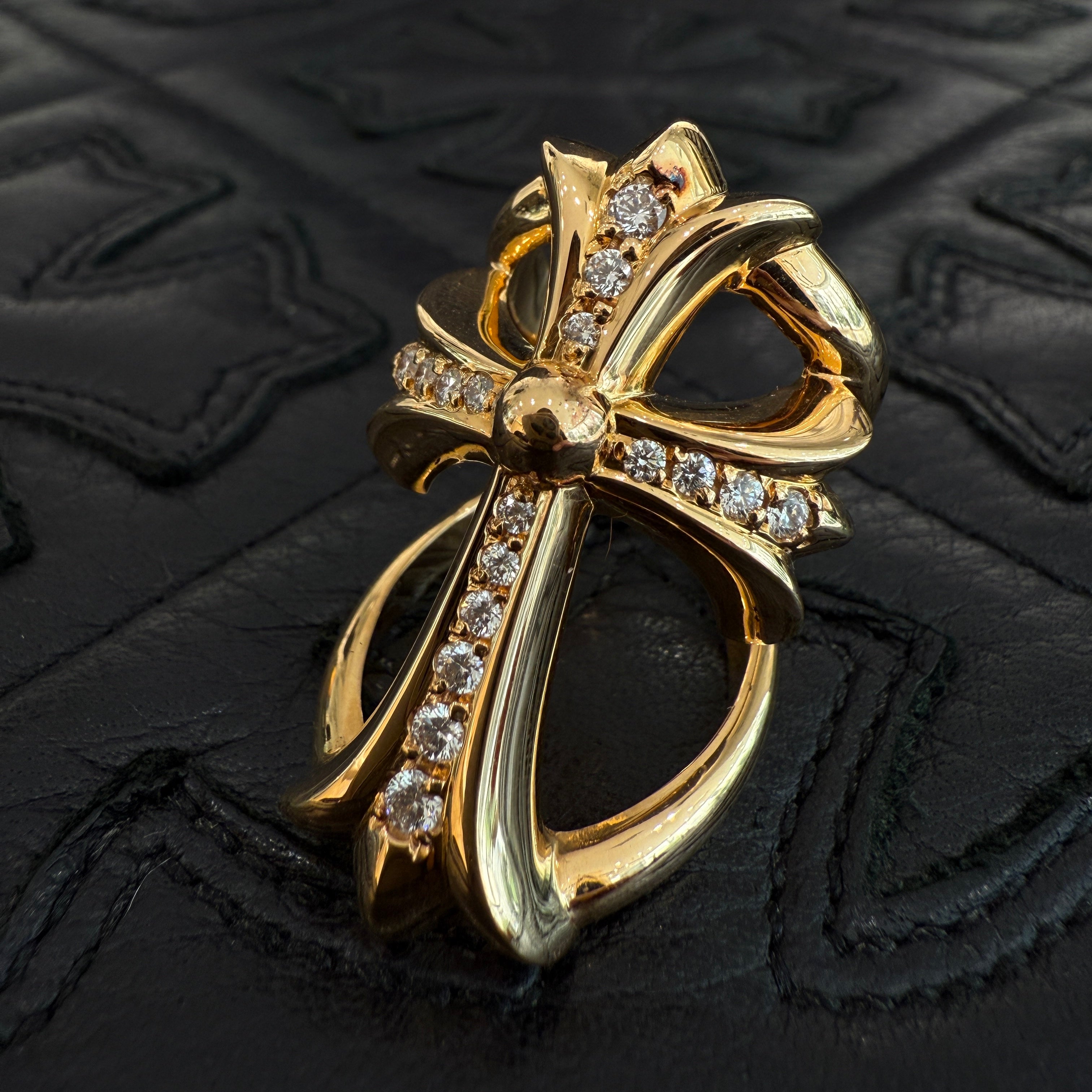 CHROME HEARTS 22K Infinity CRS Ring Pave Diamond Size 14.5号 クロムハーツ 22K インフィニティークロス リング パヴェ ダイヤモンド サイズ14.5号