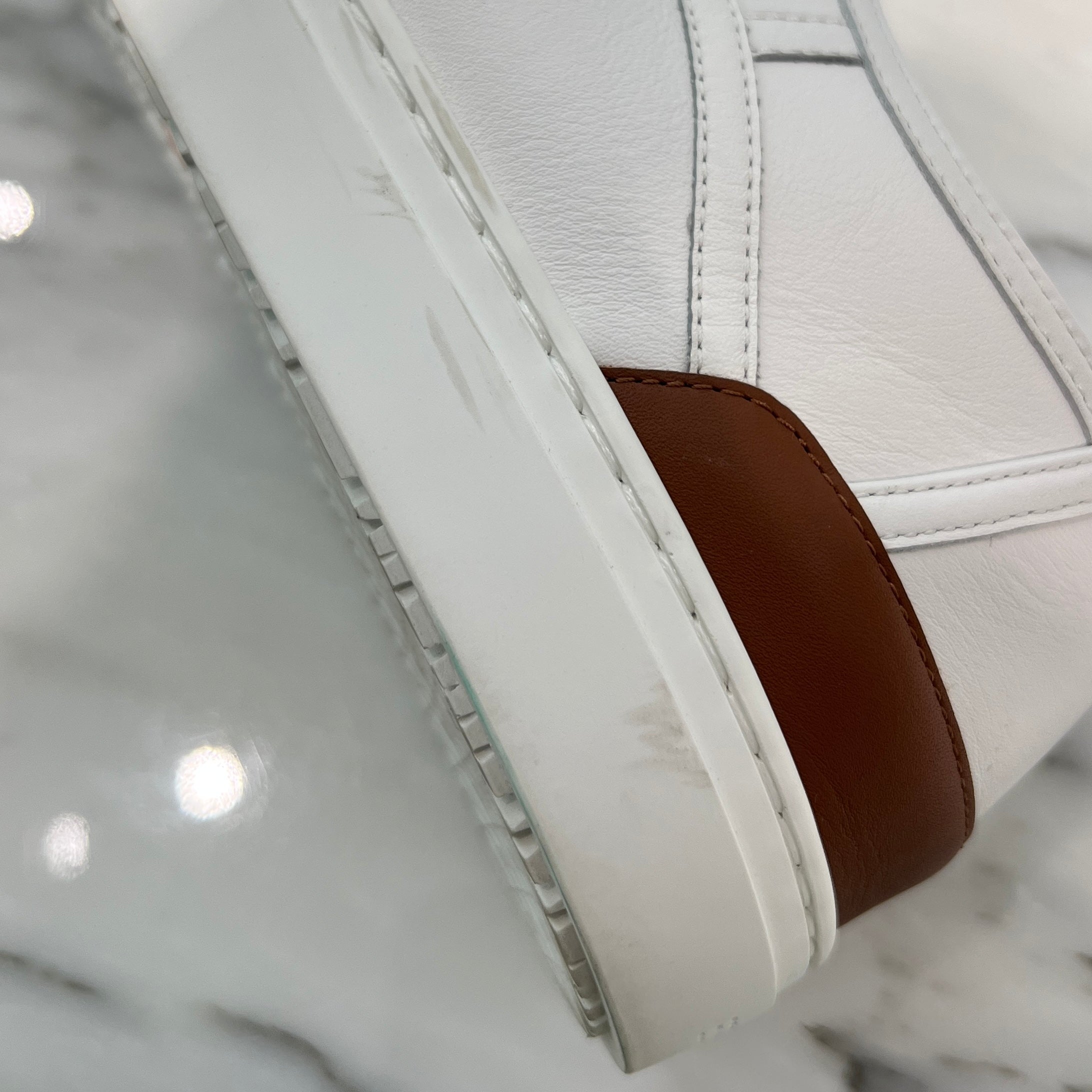 HERMES "Get" Leather Lace-Up Sneakers H241227Z 91350 Size 43.5(28.5cm) エルメス "ゲット" レザーレースアップスニーカー サイズ43.5(28.5cm)