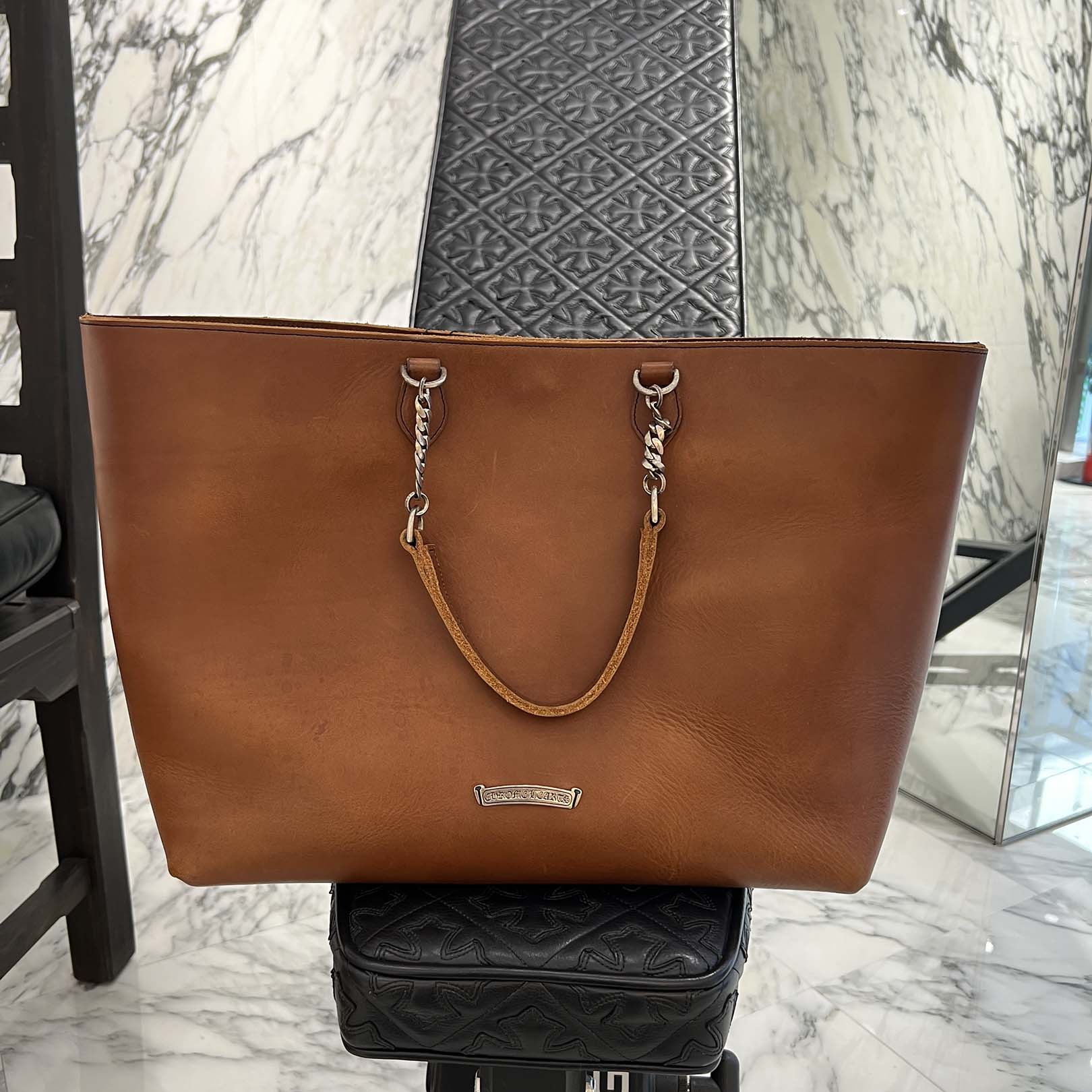 CHROME HEARTS Shandy Chain Handle Leather Tote Bag クロムハーツ シャンディチェーンハンドルレザートートバッグ