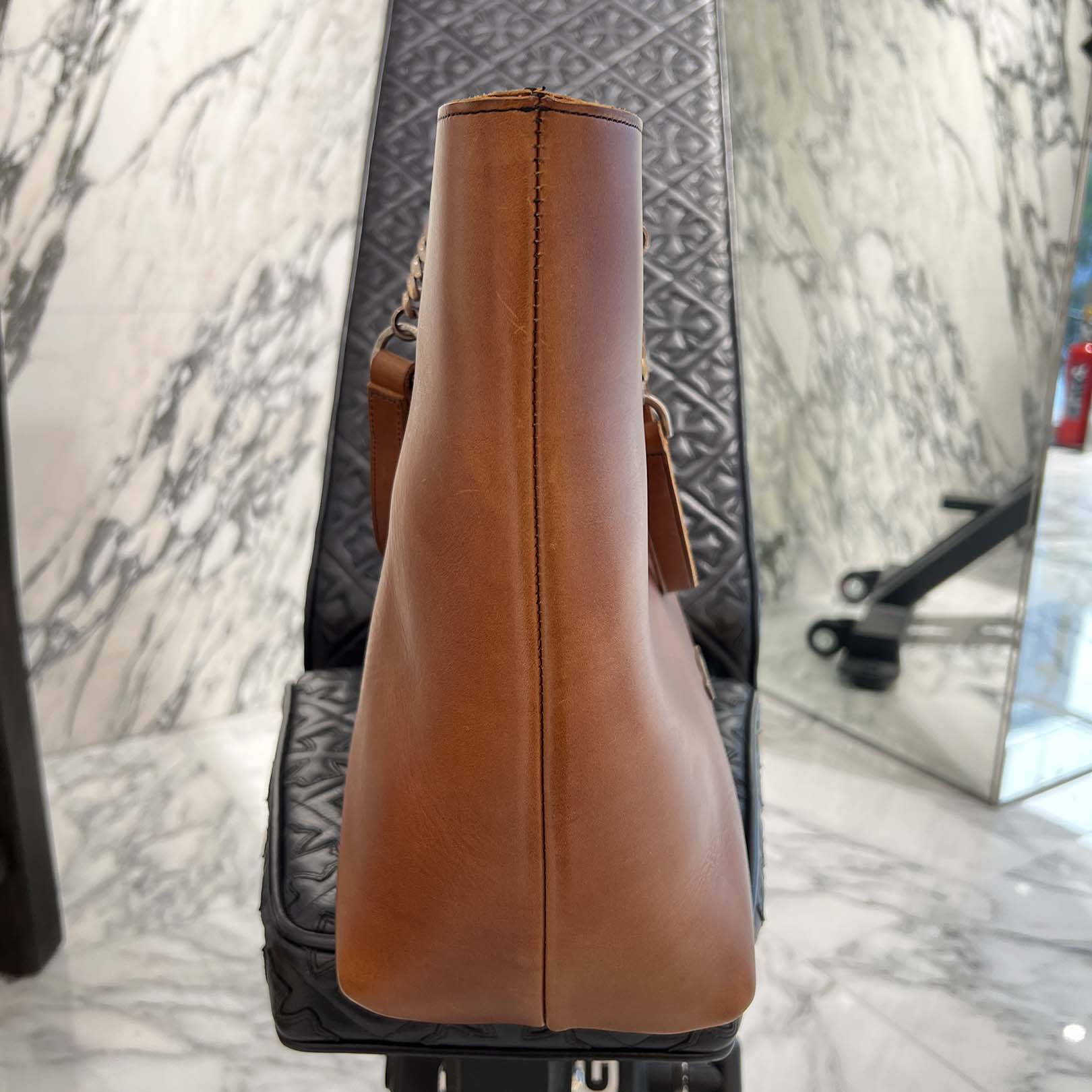 CHROME HEARTS Shandy Chain Handle Leather Tote Bag クロムハーツ シャンディチェーンハンドルレザートートバッグ