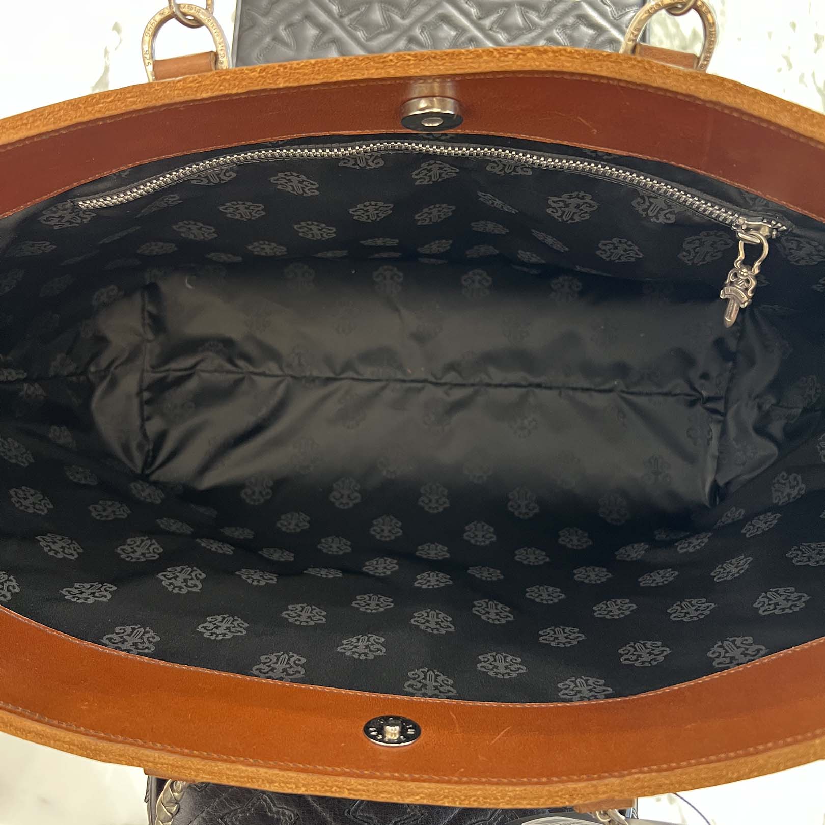 CHROME HEARTS Shandy Chain Handle Leather Tote Bag クロムハーツ シャンディチェーンハンドルレザートートバッグ