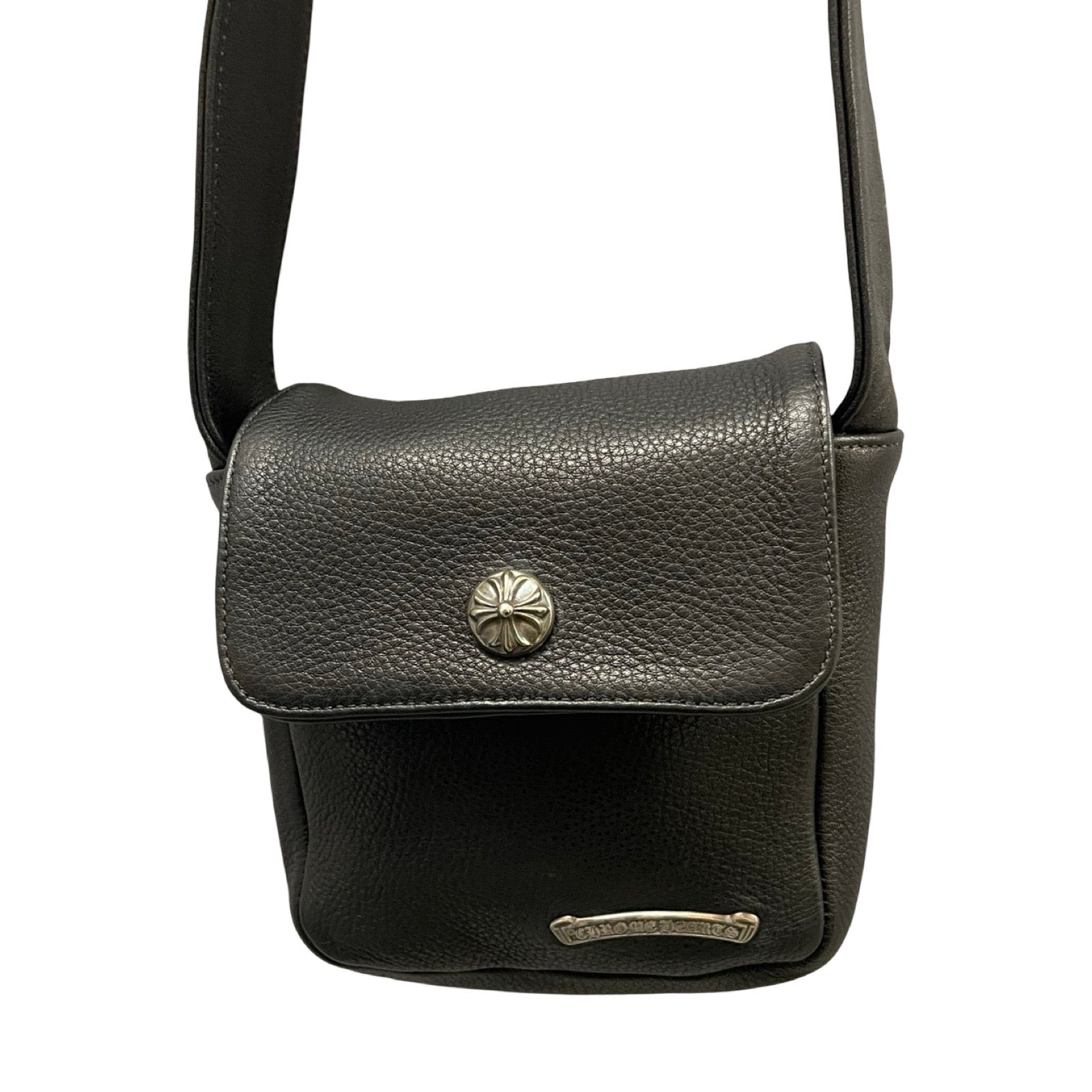 CHROME HEARTS HOT POT CH Plus Cross Ball Leather Shoulder Bag