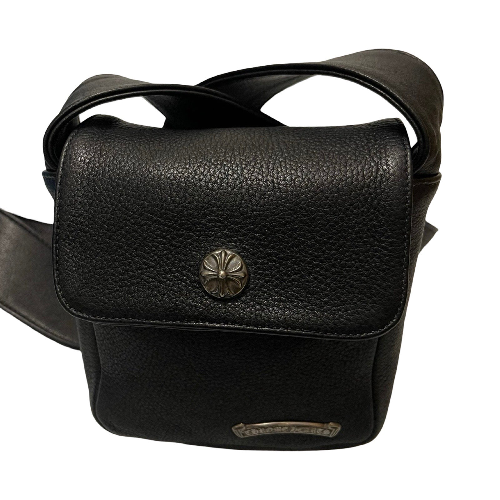 CHROME HEARTS HOT POT CH Plus Cross Ball Leather Shoulder Bag