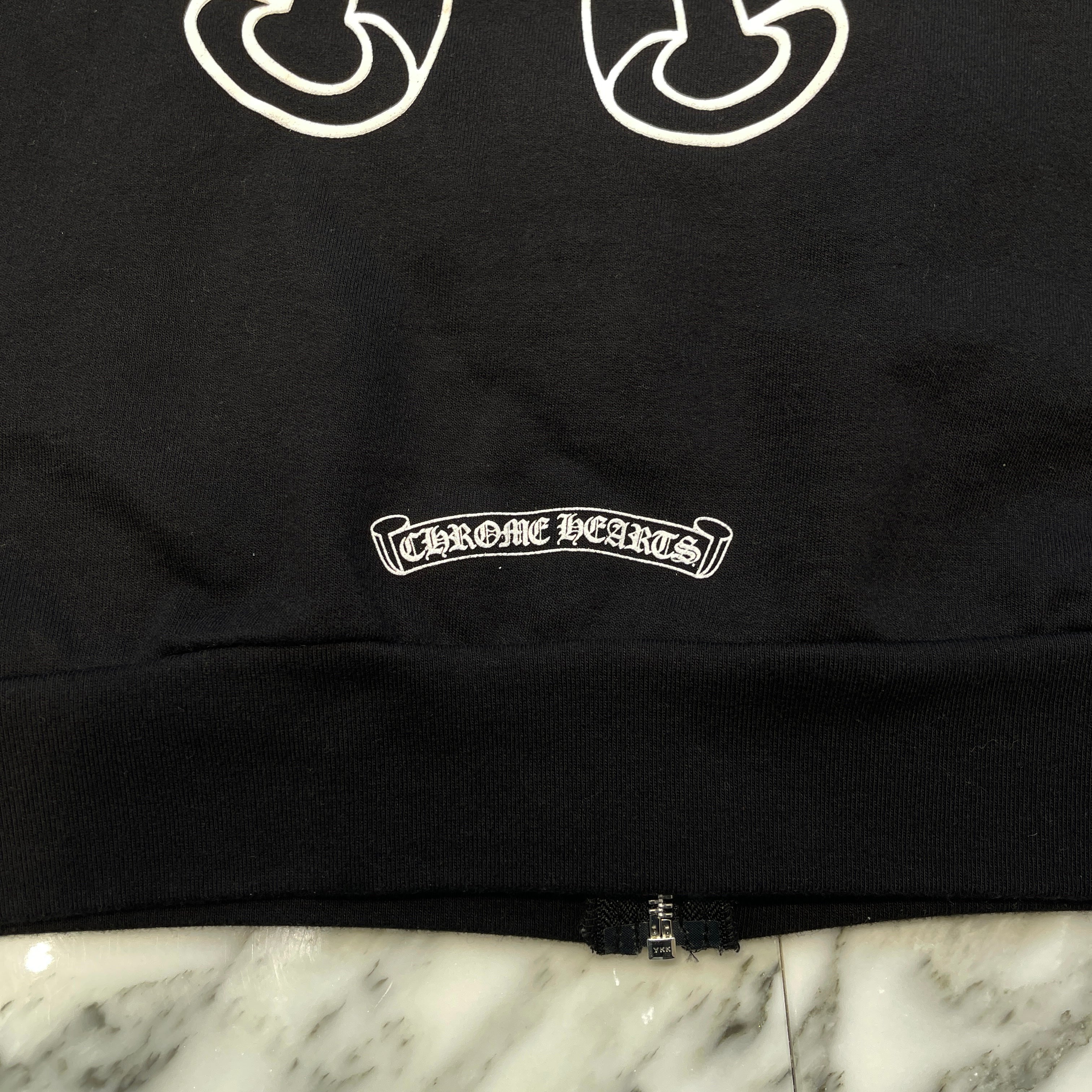 CHROME HEARTS × The Rolling Stones Lip & Tongue Horseshoe Zip Up Hoodie Size M クロムハ―ツ × ローリングストーンズ リップアンドタン ホースシュー ジップアップフーディー サイズM