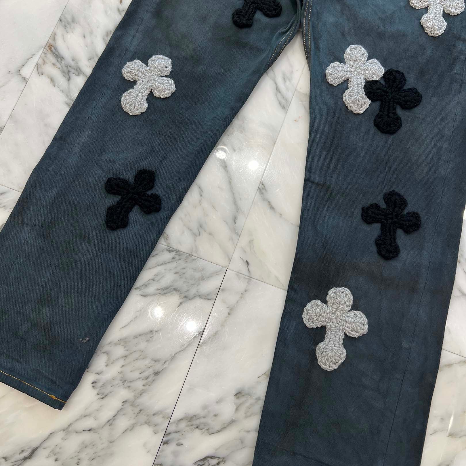 Y.A.R.N × Levi's 501 Body Knit Cross Denim Pants Size W34×L34 ヤーン×リーバイス 501 ボディ ニットクロス デニムパンツ サイズW34×L34