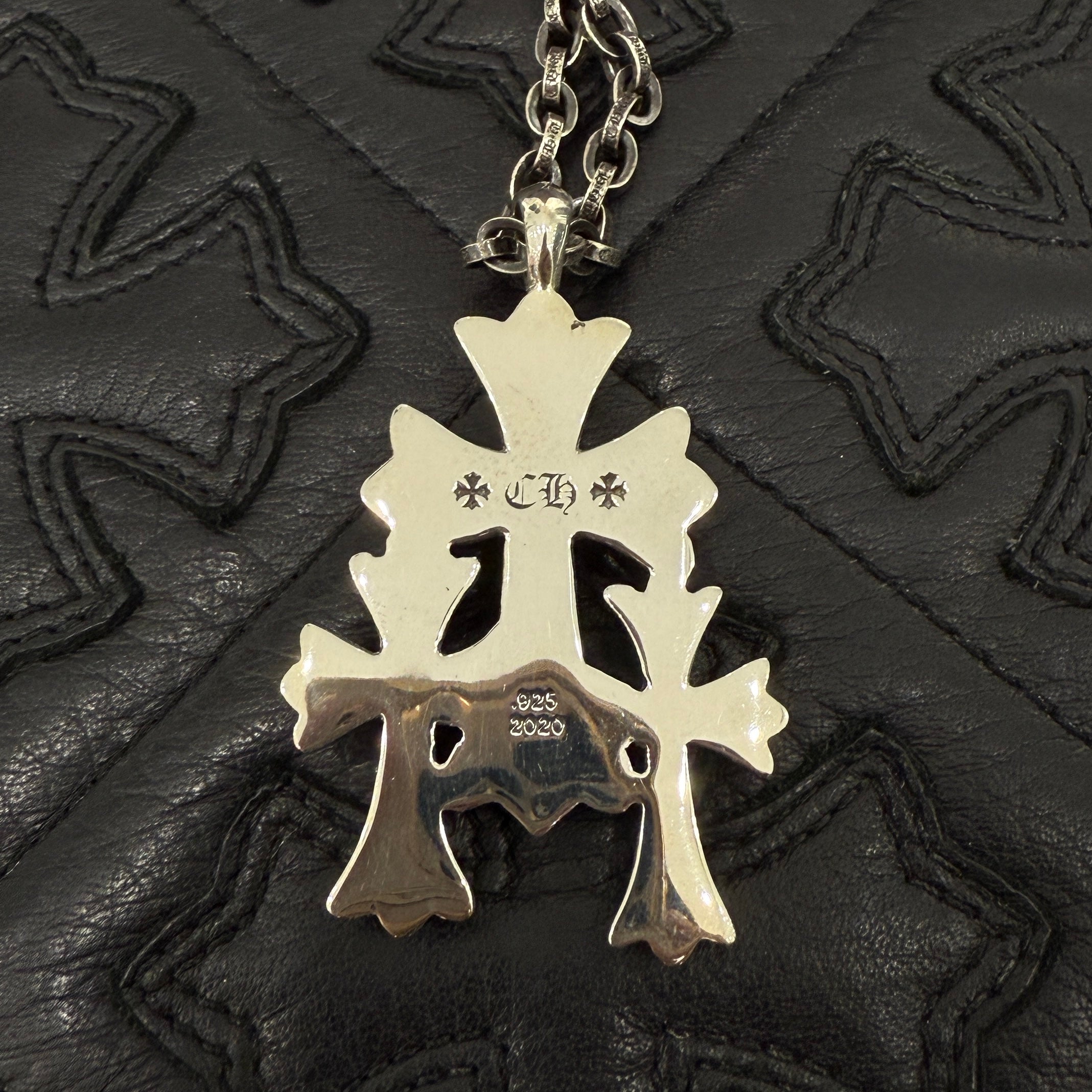 CHROME HEARTS Triple Cross Necklace Pendant Top & Paper Chain 30 Inch クロムハーツ トリプルクロス ネックレス ペンダントトップ&ペーパーチェーン 30インチ