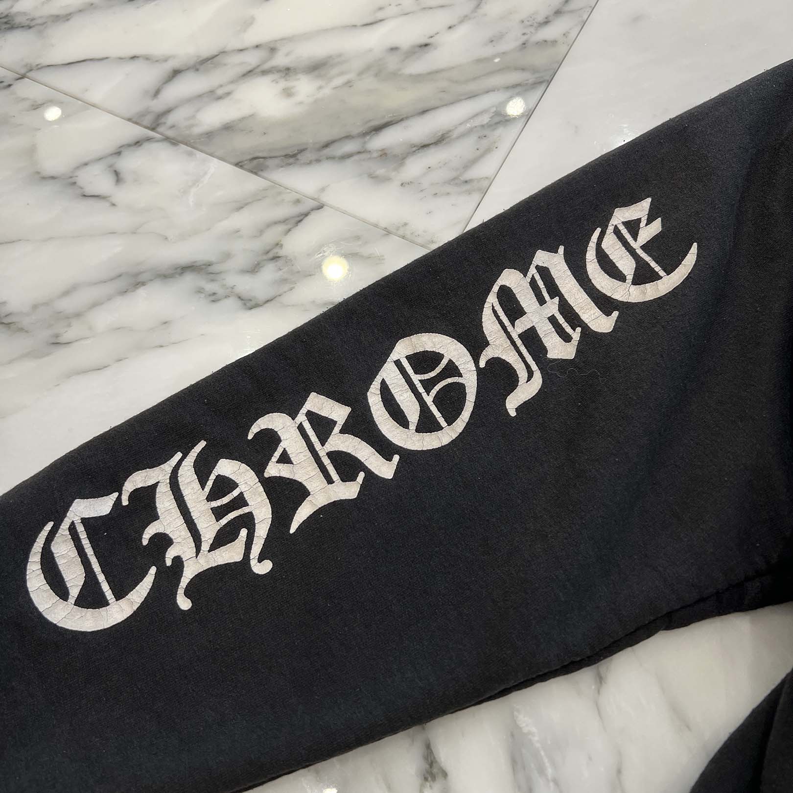 CHROME HEARTS Vine Dagger Logo Print Thermal Hoodie クロムハーツ ヴァインダガー ロゴプリント サーマルフーディー