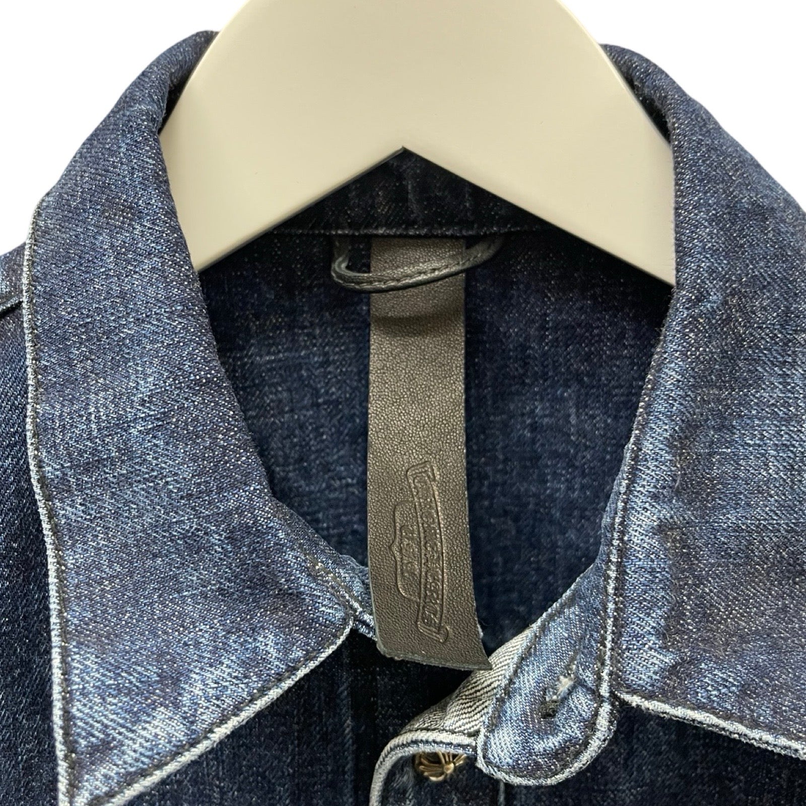 CHROME HEARTS Loose Ends Denim Cross Patch Shirt Size M