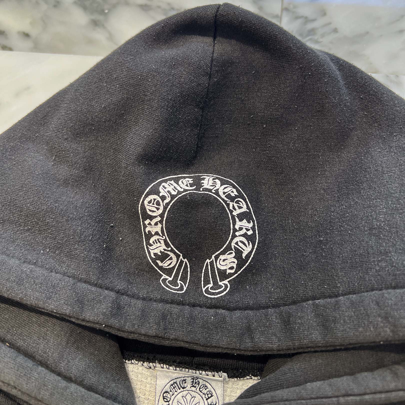 CHROME HEARTS Vine Dagger Logo Print Thermal Hoodie クロムハーツ ヴァインダガー ロゴプリント サーマルフーディー