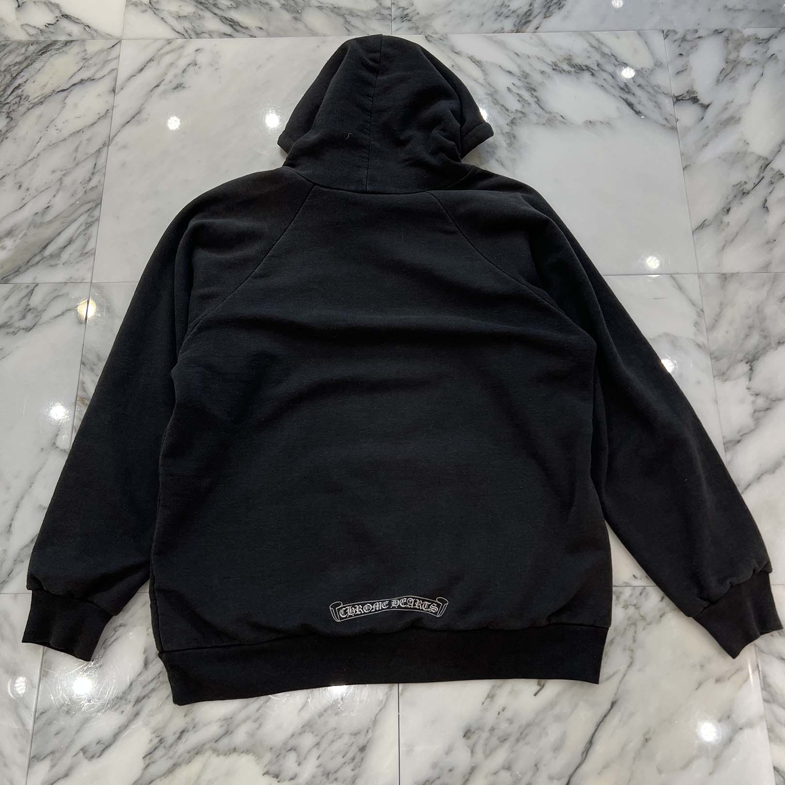 CHROME HEARTS Vine Dagger Logo Print Thermal Hoodie クロムハーツ ヴァインダガー ロゴプリント サーマルフーディー