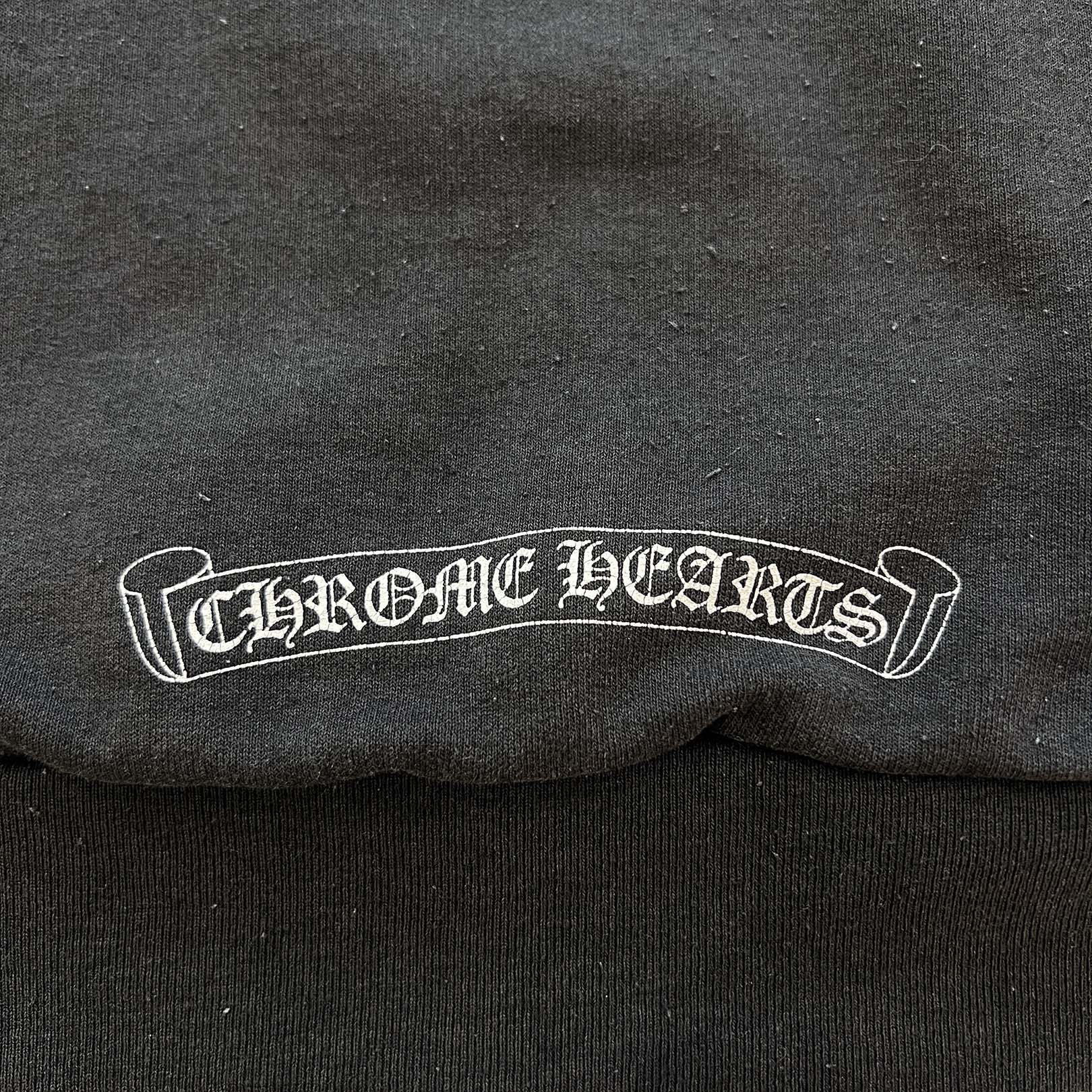 CHROME HEARTS Vine Dagger Logo Print Thermal Hoodie クロムハーツ ヴァインダガー ロゴプリント サーマルフーディー