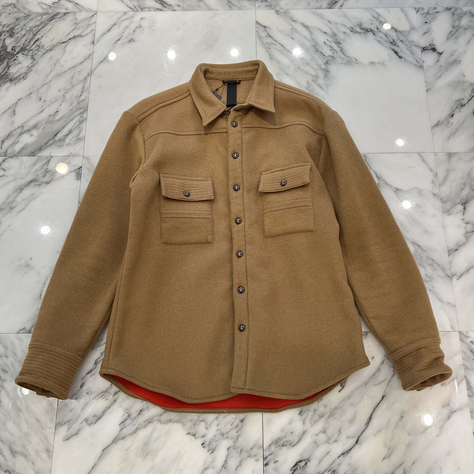 CHROME HEARTS Y NOT BS Flare Button Wool Shirt Jacket Size L クロムハーツ ワイノット BSフレアボタンウールシャツジャケット サイズL