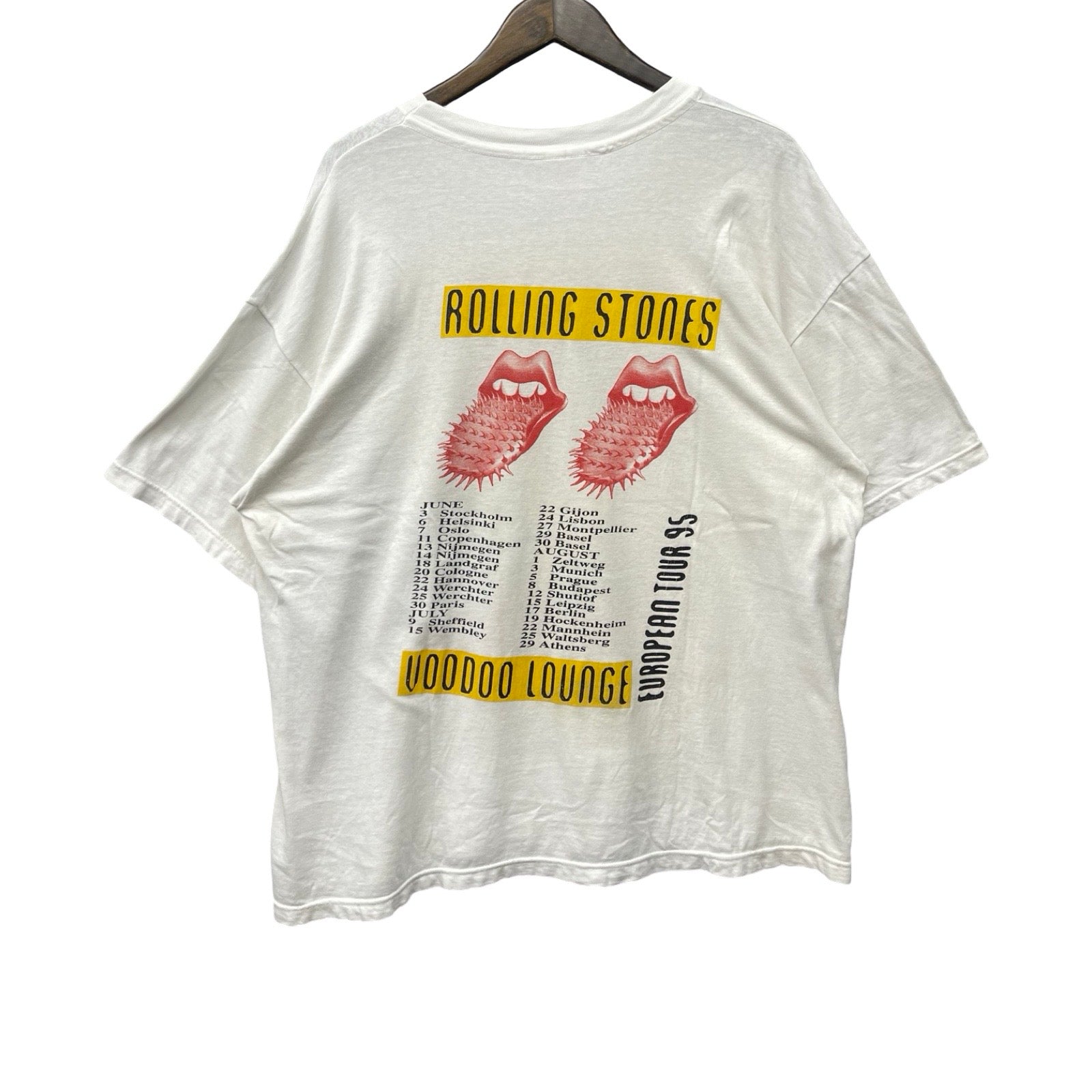 Vintage 90's The Rolling Stones Voodoo Lounge World Tour 1995 S/S Tee Size XL