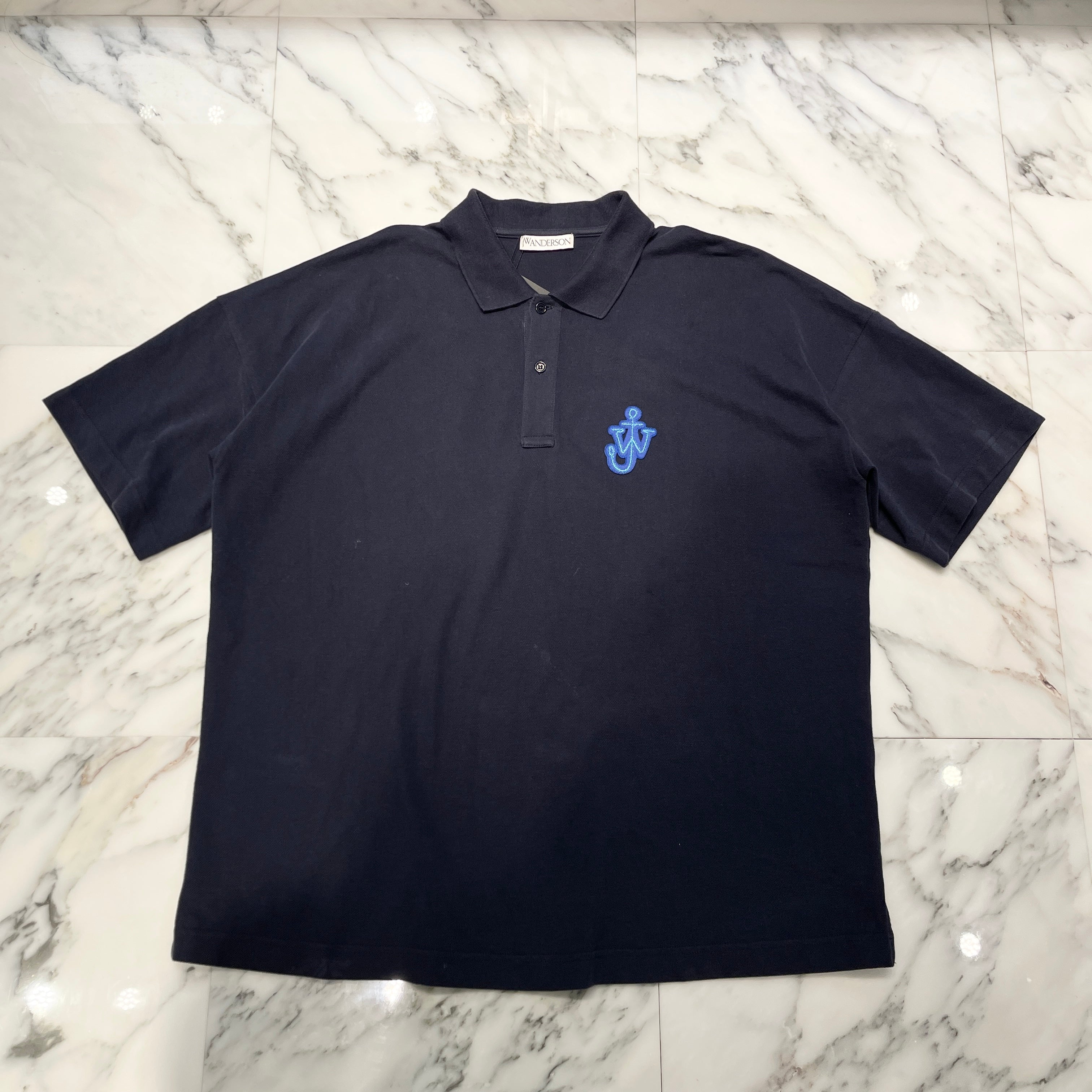 J.W. ANDERSON 2023SS Anchor Logo Patch Polo Shirt JO0137PG0960888 Size XL ジェイダブリュー アンダーソン アンカー ロゴパッチ ポロシャツ サイズXL