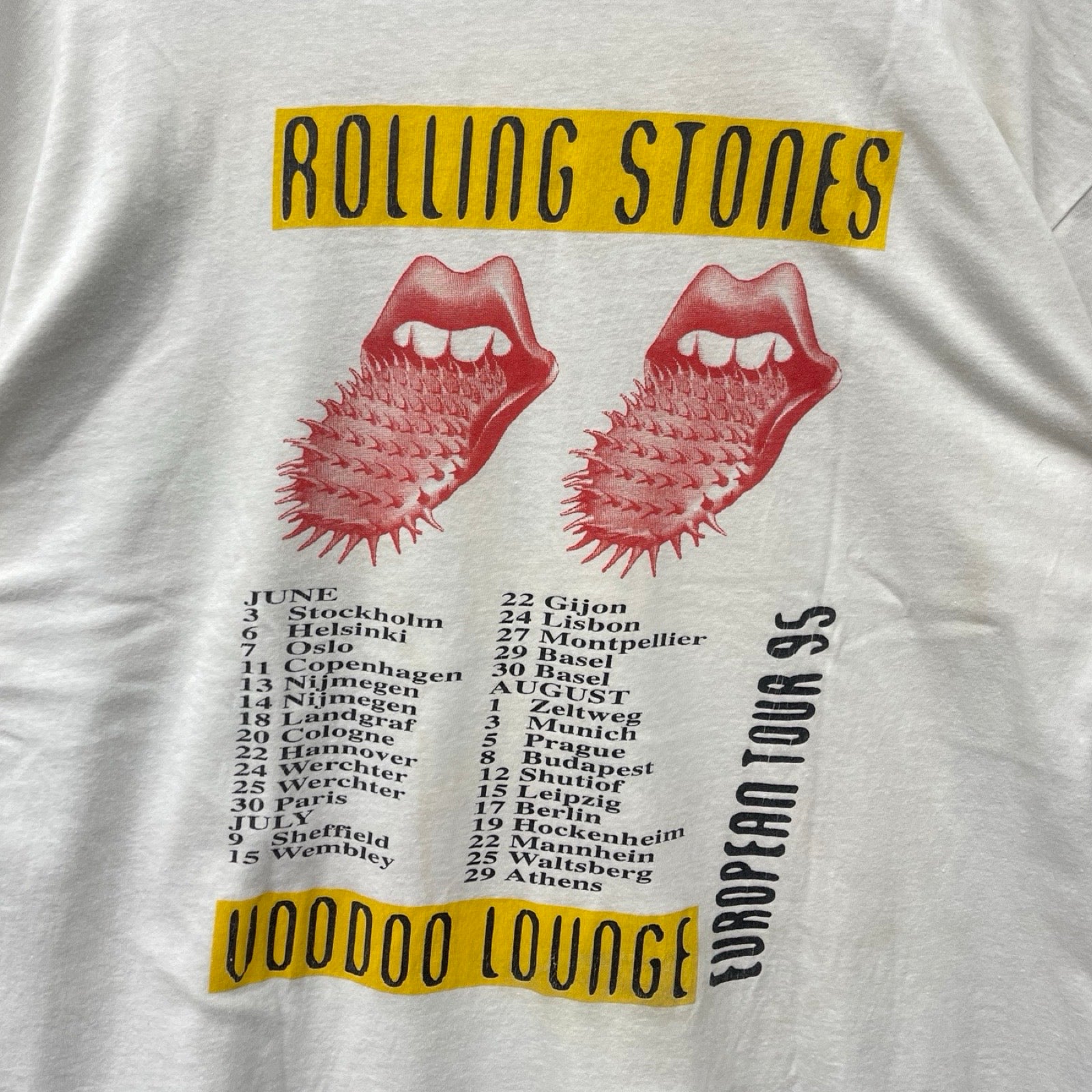 Vintage 90's The Rolling Stones Voodoo Lounge World Tour 1995 S/S Tee Size XL