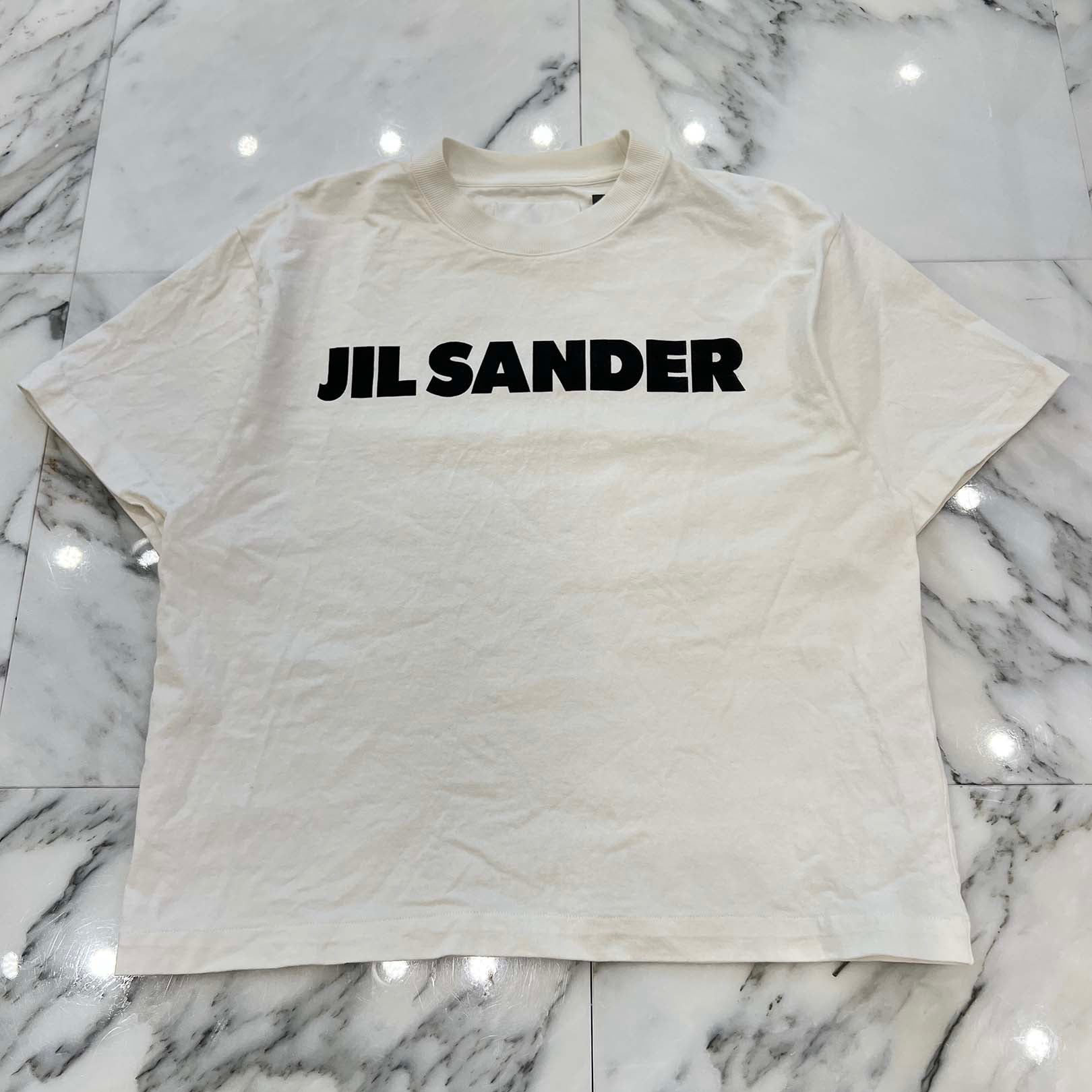JIL SANDER 2023SS Bottle Neck Logo Print Oversized Tee JSPS707050 WS248708 Size S ジルサンダー ボトルネックロゴプリントオーバーサイズTシャツ サイズS