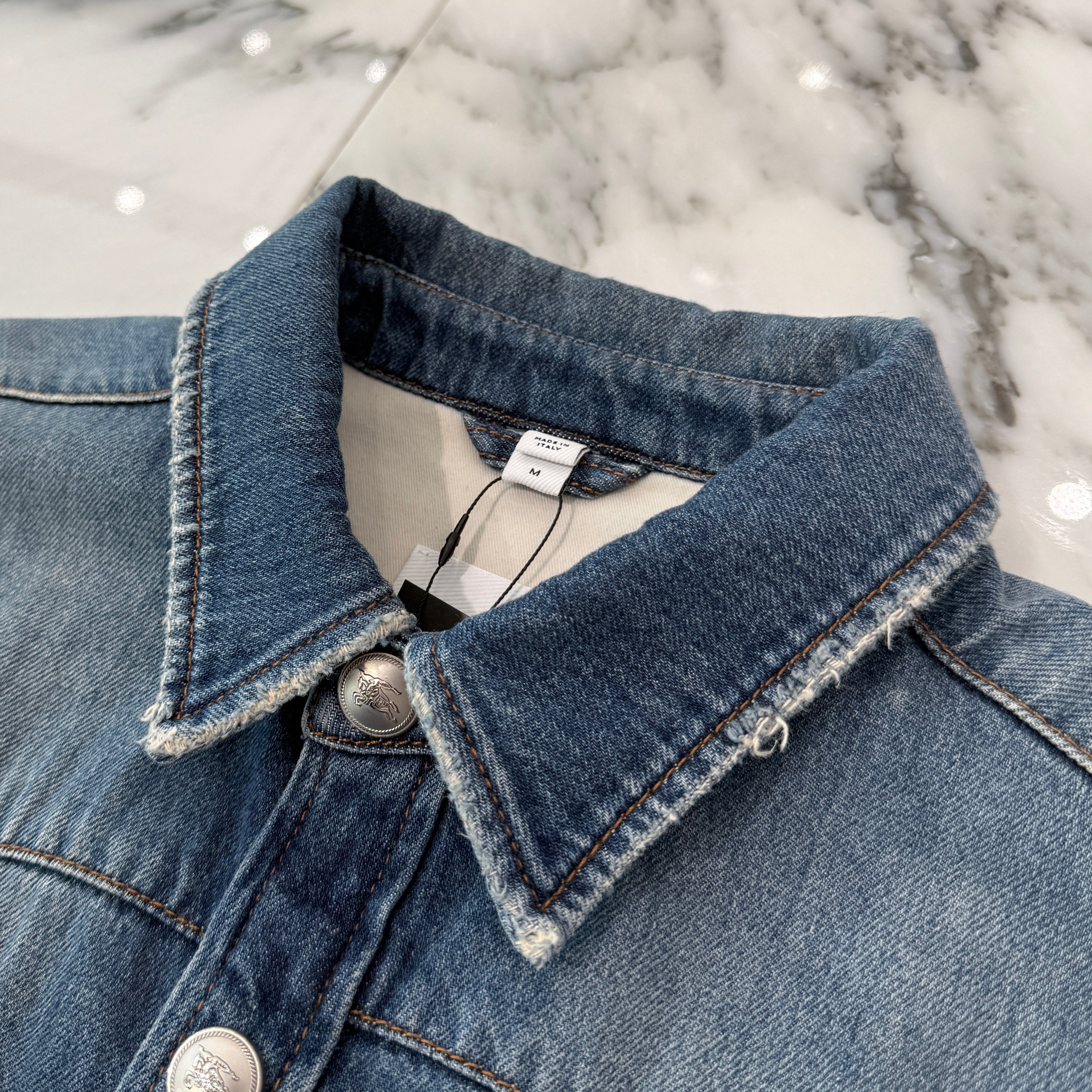 BURBERRY 2023AW Denim Shirt 8071542 B6282 Size L バーバリー