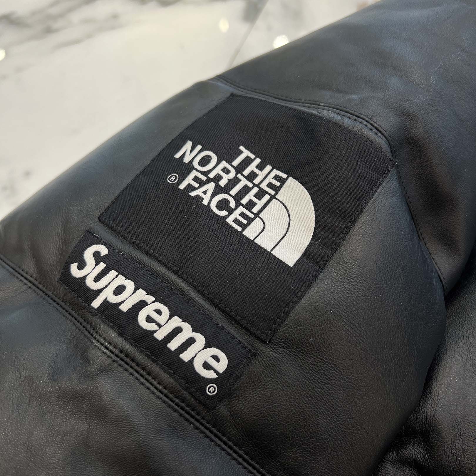 Supreme×THE NORTH FACE 2017AW Leather Nuptse Down Jacket ND917021 Size M シュプリーム×ノースフェイス レザーヌプシダウンジャケット サイズM
