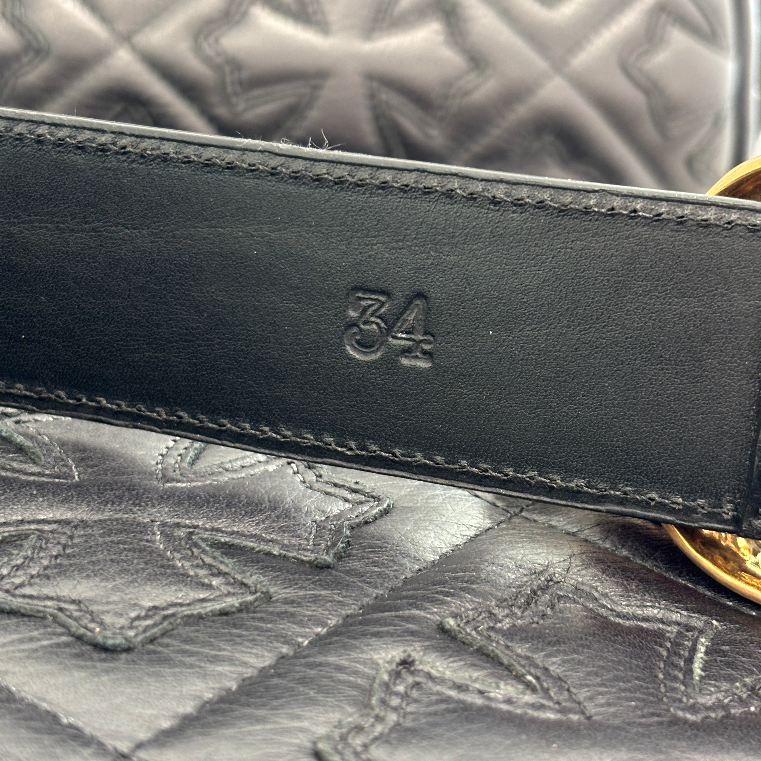 CHROME HEARTS Bronze Gunslinger Leather Belt Size 34 クロムハーツ