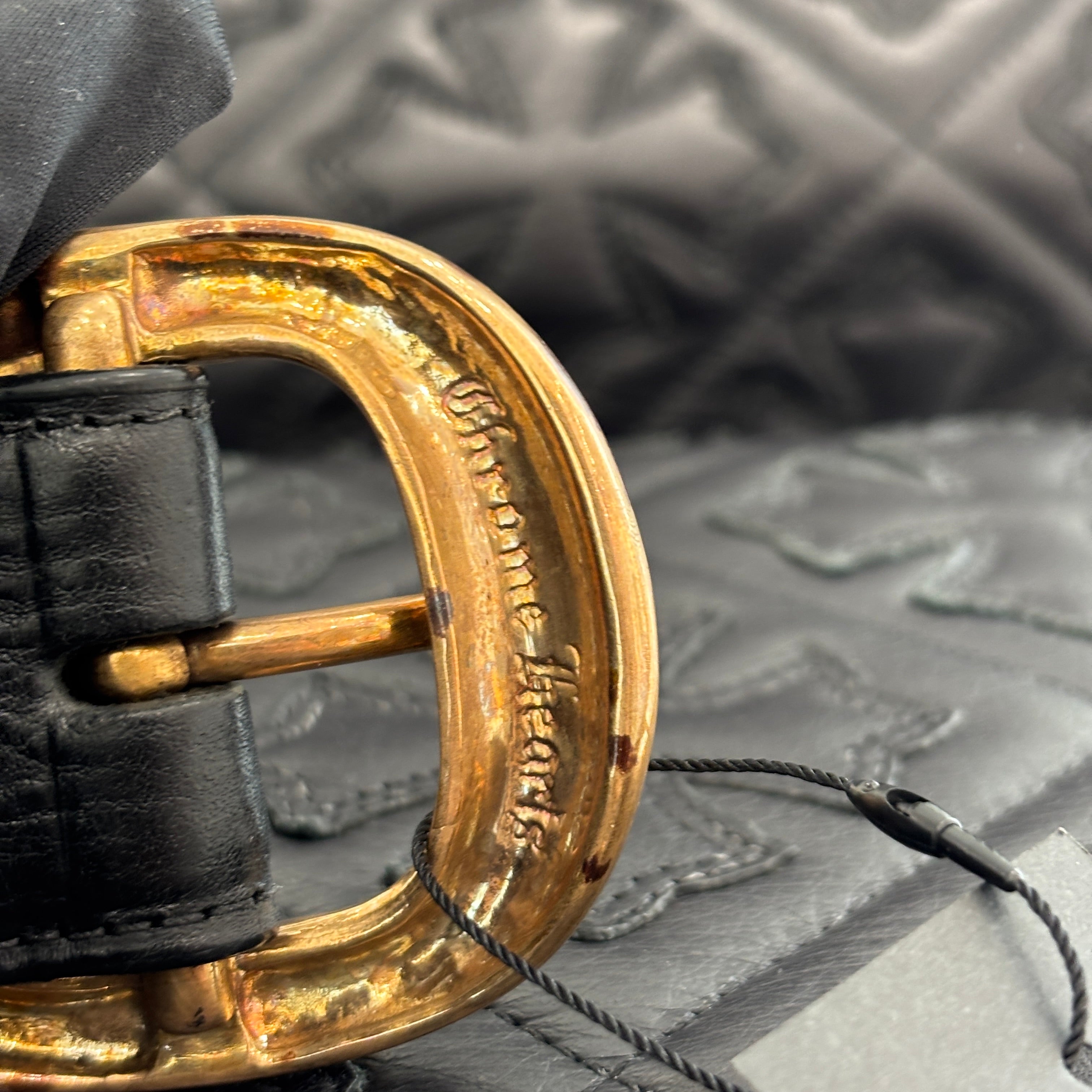 CHROME HEARTS Bronze Gunslinger Leather Belt Size 34 クロムハーツ