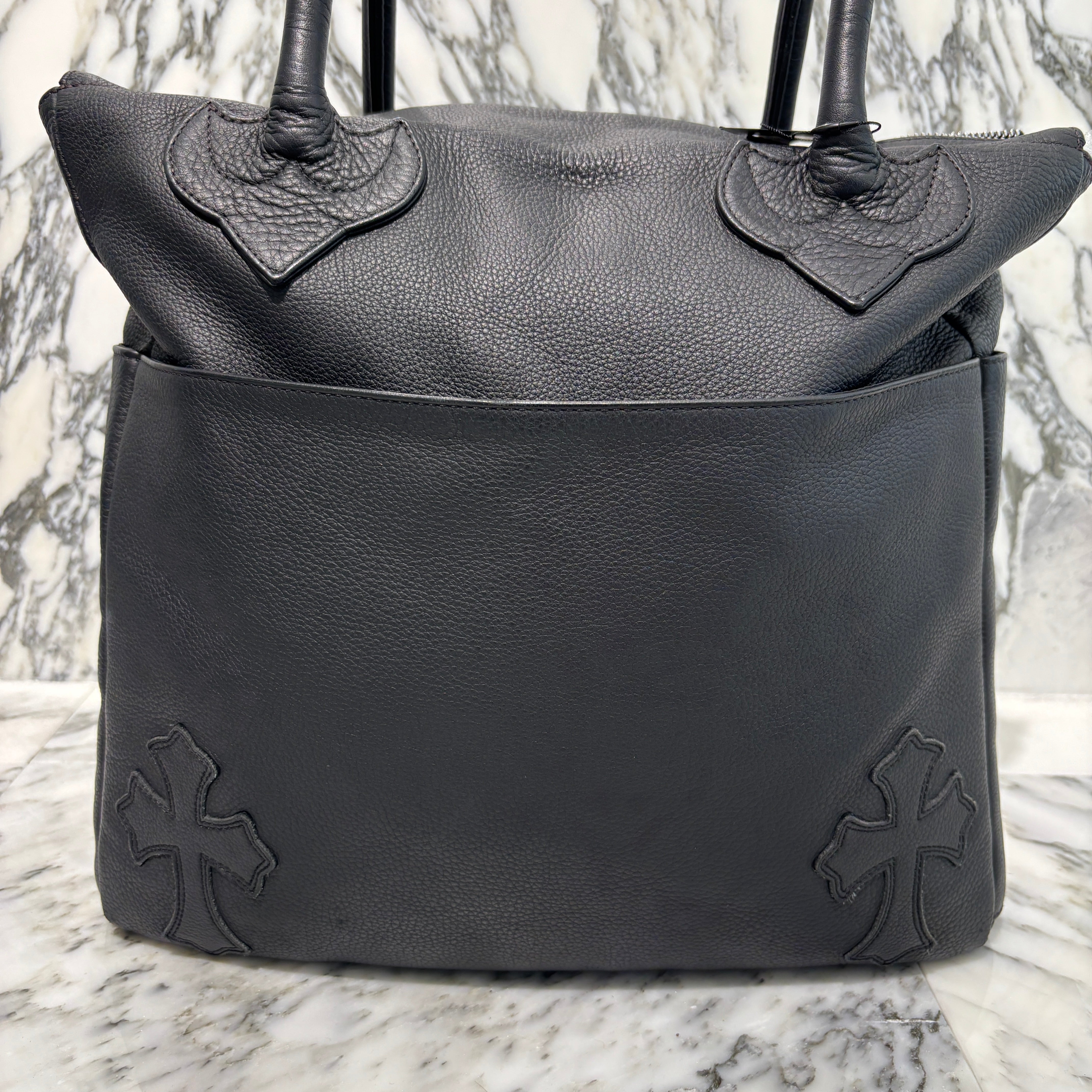 CHROME HEARTS BS Flare 4 Pocket Cross Leather Patch Tote Bag クロムハ―ツ BSフレア 4ポケット クロスレザーパッチ トートバッグ