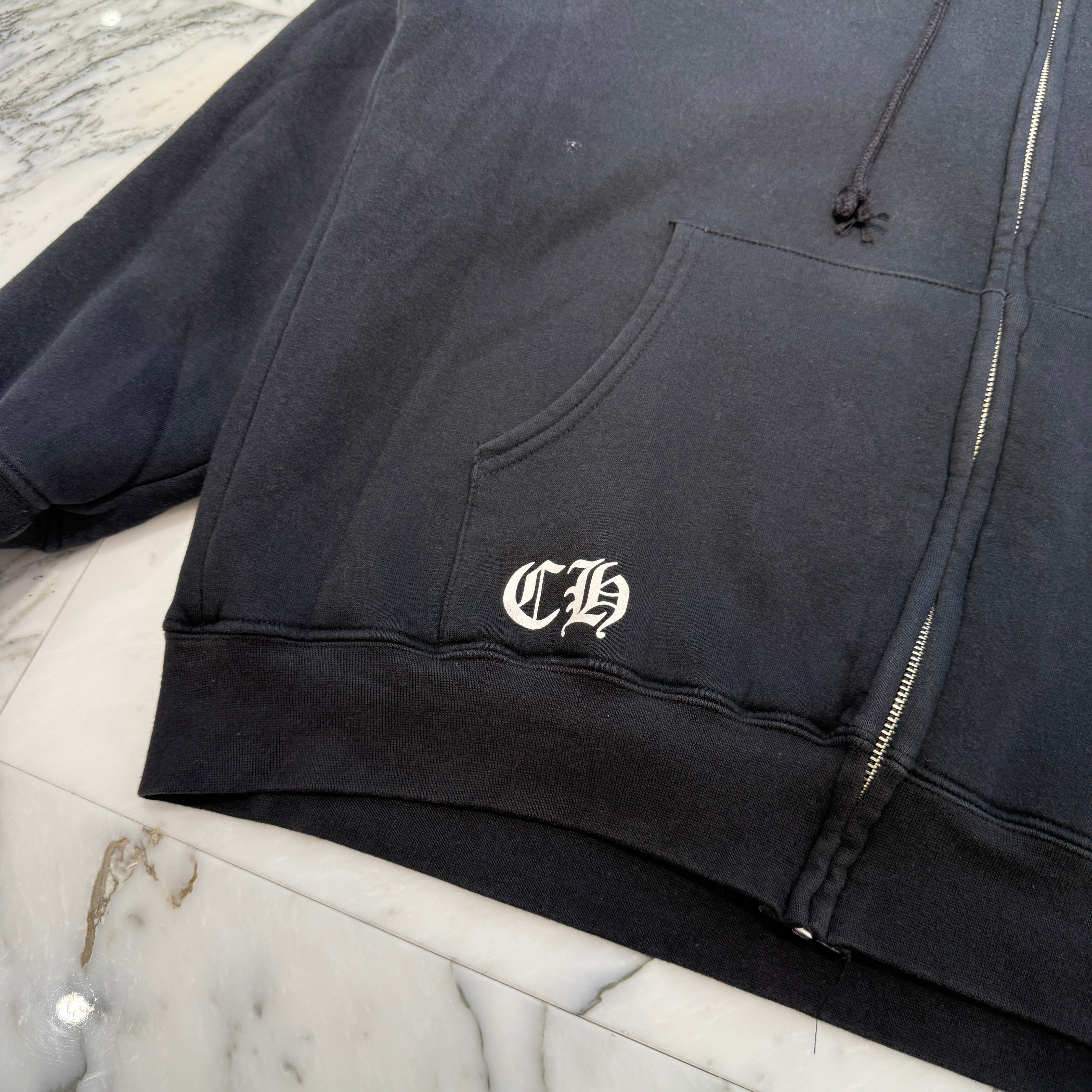 CHROME HEARTS Camo Back Dagger Scroll Logo Label Zip Up Hoodie XL クロムハーツ カモフラージュ バックダガー スクロールロゴラベル ジップアップ フーディ サイズXL