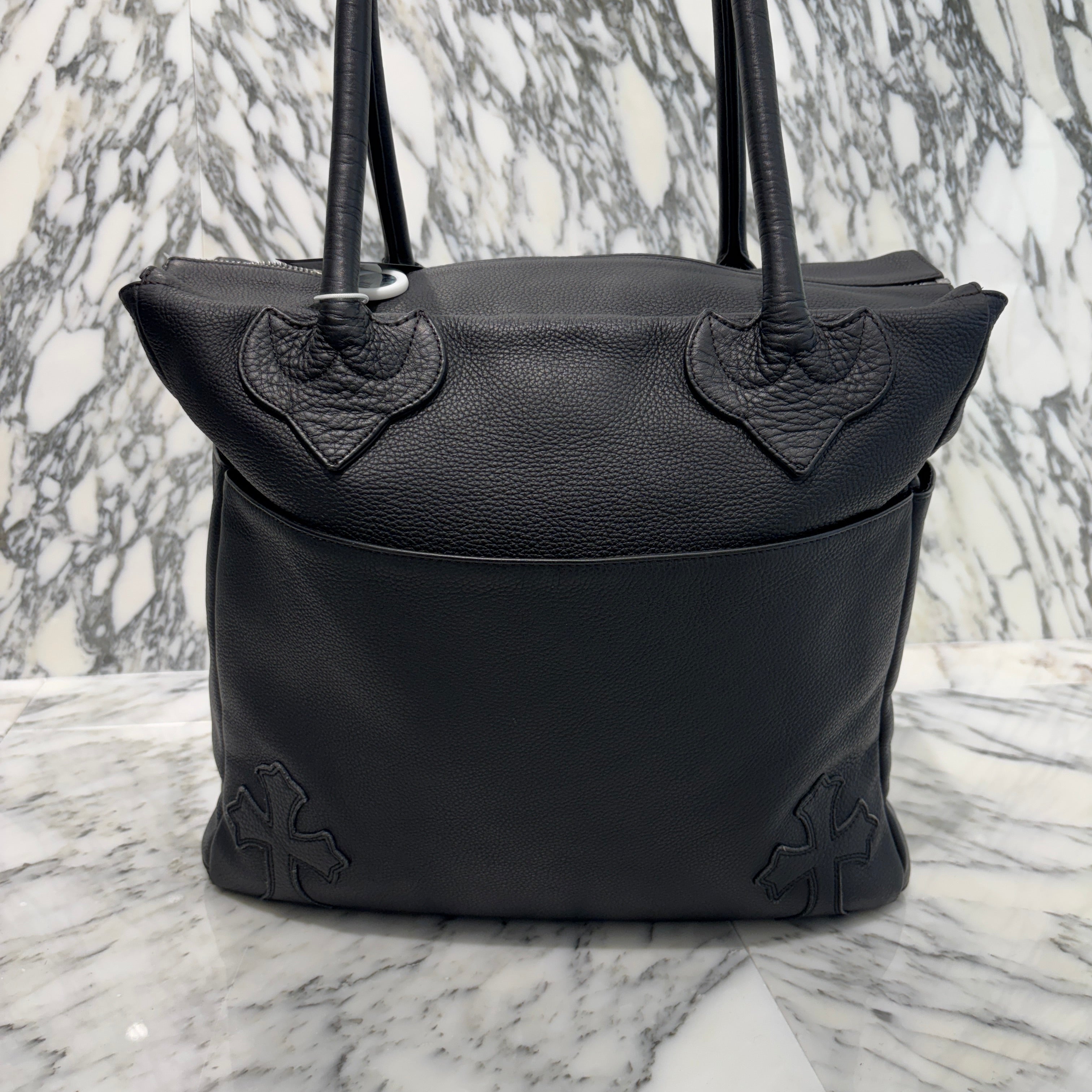 CHROME HEARTS BS Flare 4 Pocket Cross Leather Patch Tote Bag クロムハ―ツ BSフレア 4ポケット クロスレザーパッチ トートバッグ