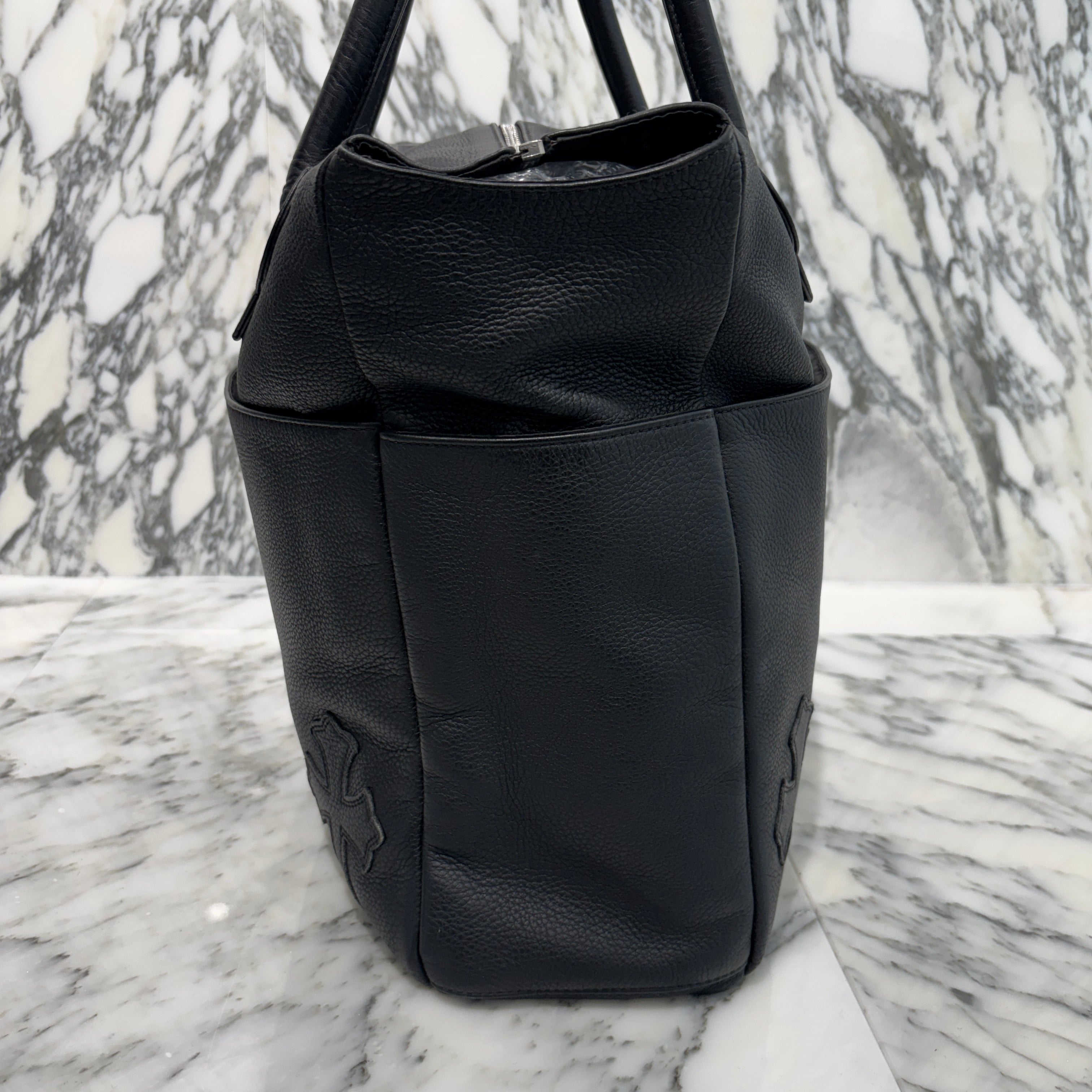 CHROME HEARTS BS Flare 4 Pocket Cross Leather Patch Tote Bag クロムハ―ツ BSフレア 4ポケット クロスレザーパッチ トートバッグ