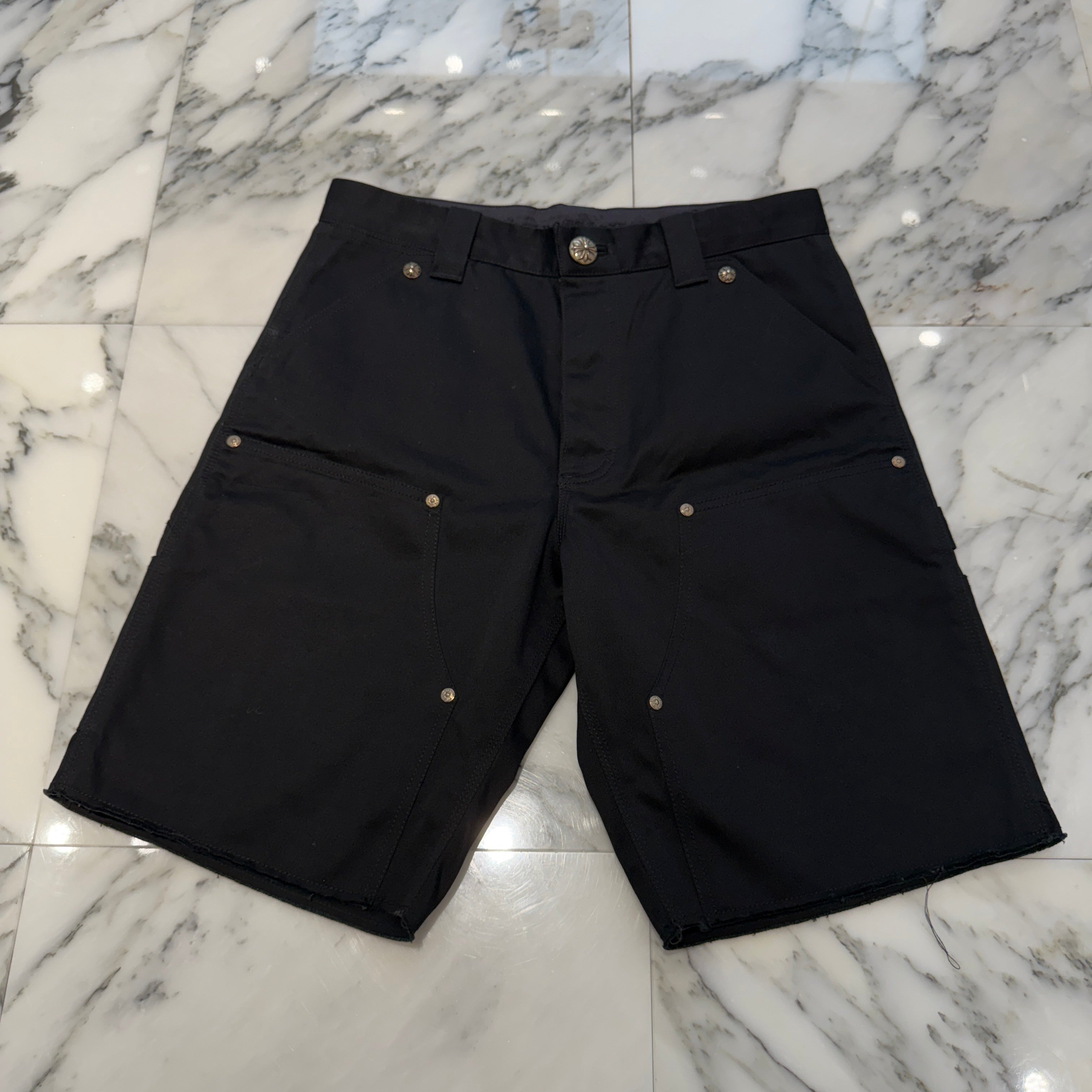 CHROME HEARTS Carpenter Cross Ball Button Denim Shorts Size 31 クロムハーツ カーペンター クロスボールボタン デニムショーツ サイズ31