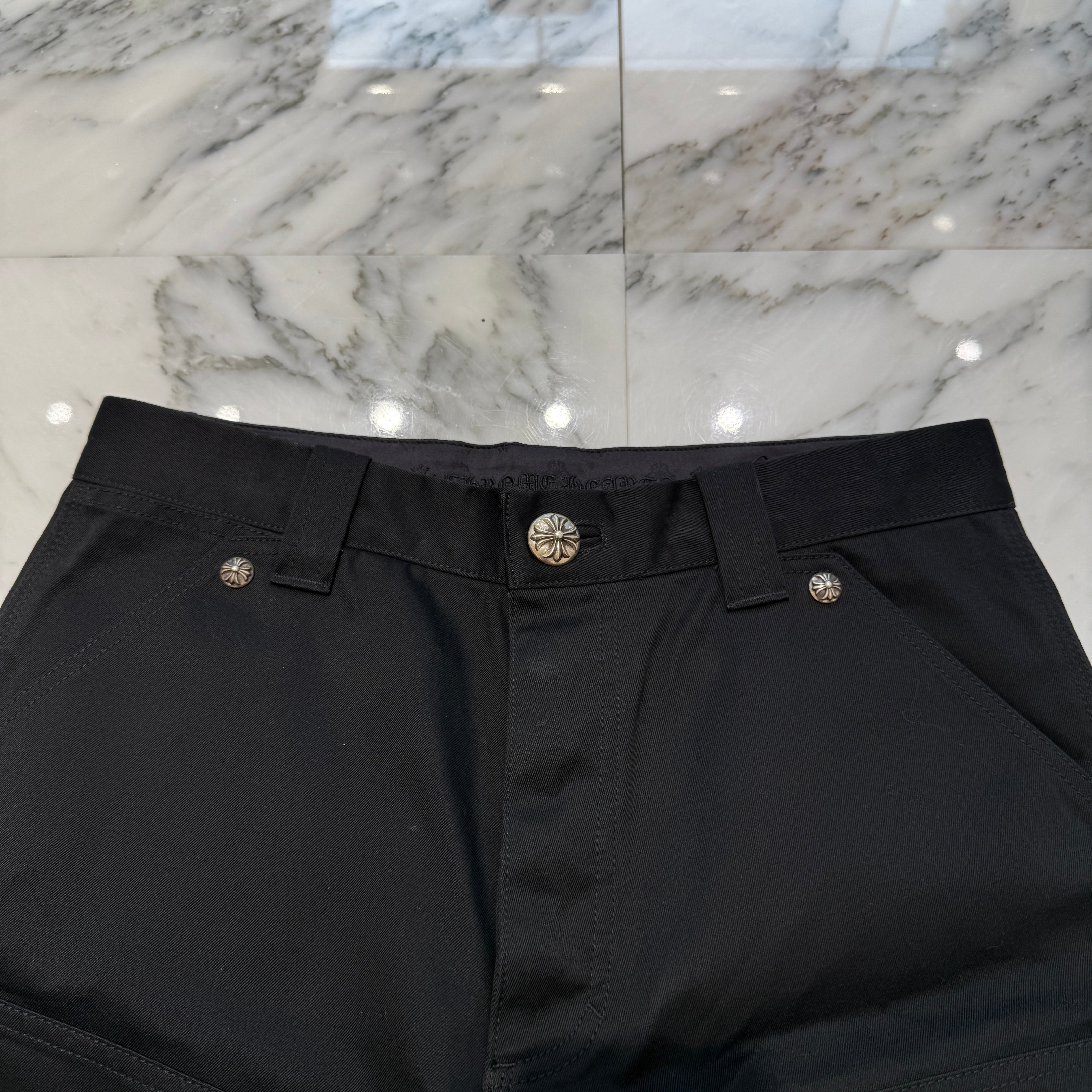 CHROME HEARTS Carpenter Cross Ball Button Denim Shorts Size 31 クロムハーツ カーペンター クロスボールボタン デニムショーツ サイズ31