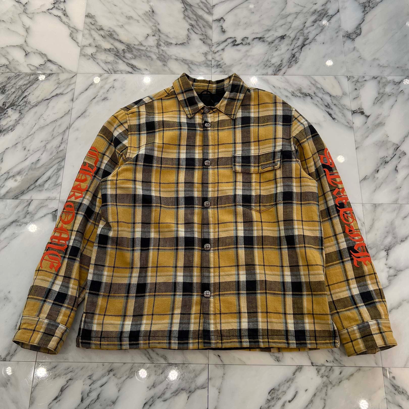 CHROME HEARTS Y NOT WORK DOG Flannel Check Shirt Jacket Size L クロムハーツ ワイノット ワークドッグ フランネル チェック シャツジャケット サイズL