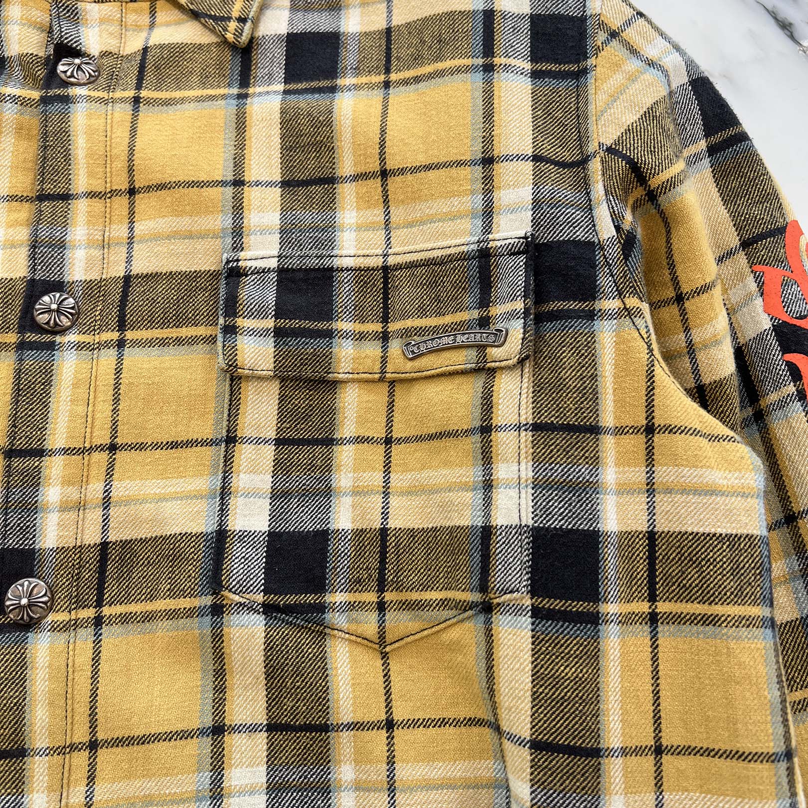 CHROME HEARTS Y NOT WORK DOG Flannel Check Shirt Jacket Size L クロムハーツ ワイノット ワークドッグ フランネル チェック シャツジャケット サイズL