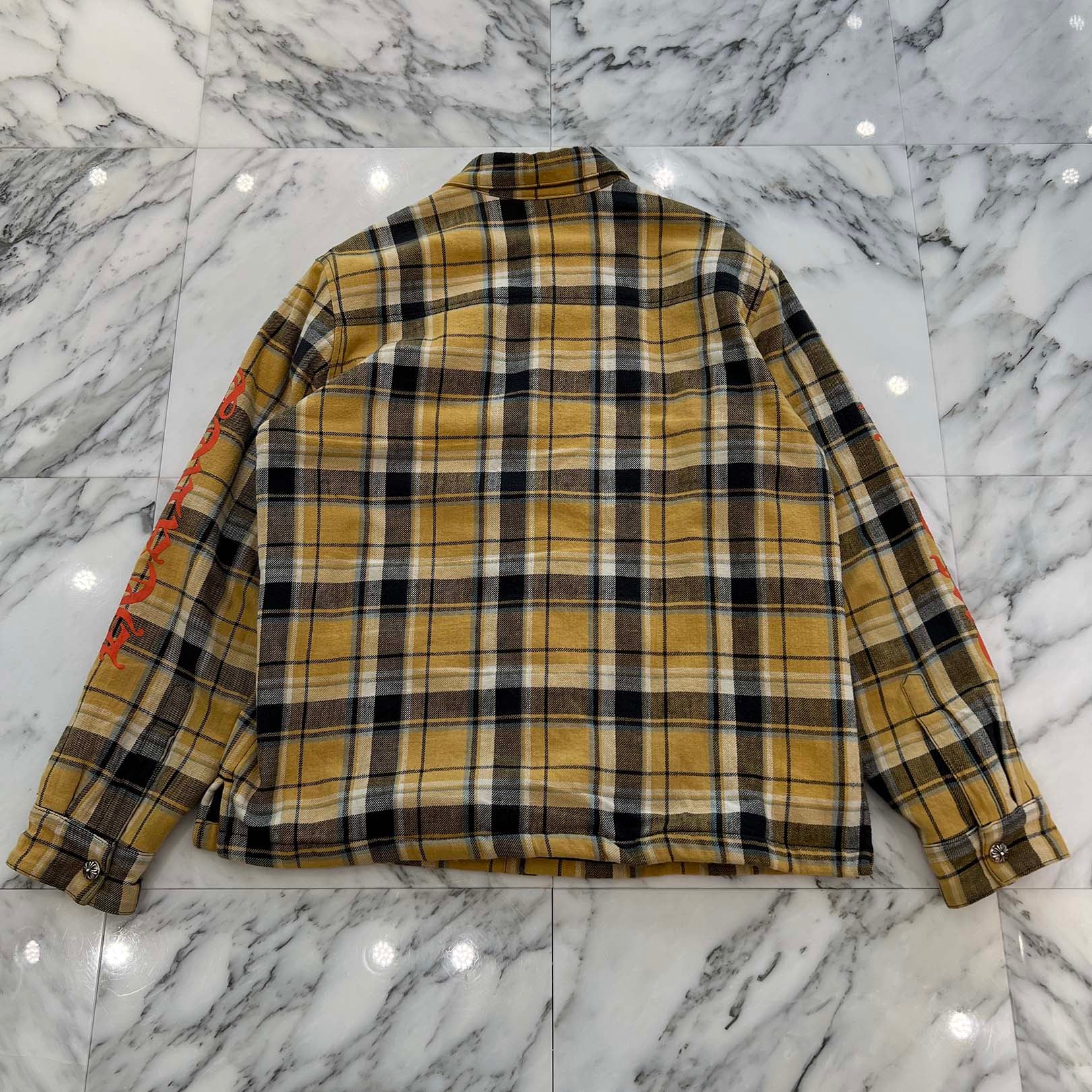 CHROME HEARTS Y NOT WORK DOG Flannel Check Shirt Jacket Size L クロムハーツ ワイノット ワークドッグ フランネル チェック シャツジャケット サイズL