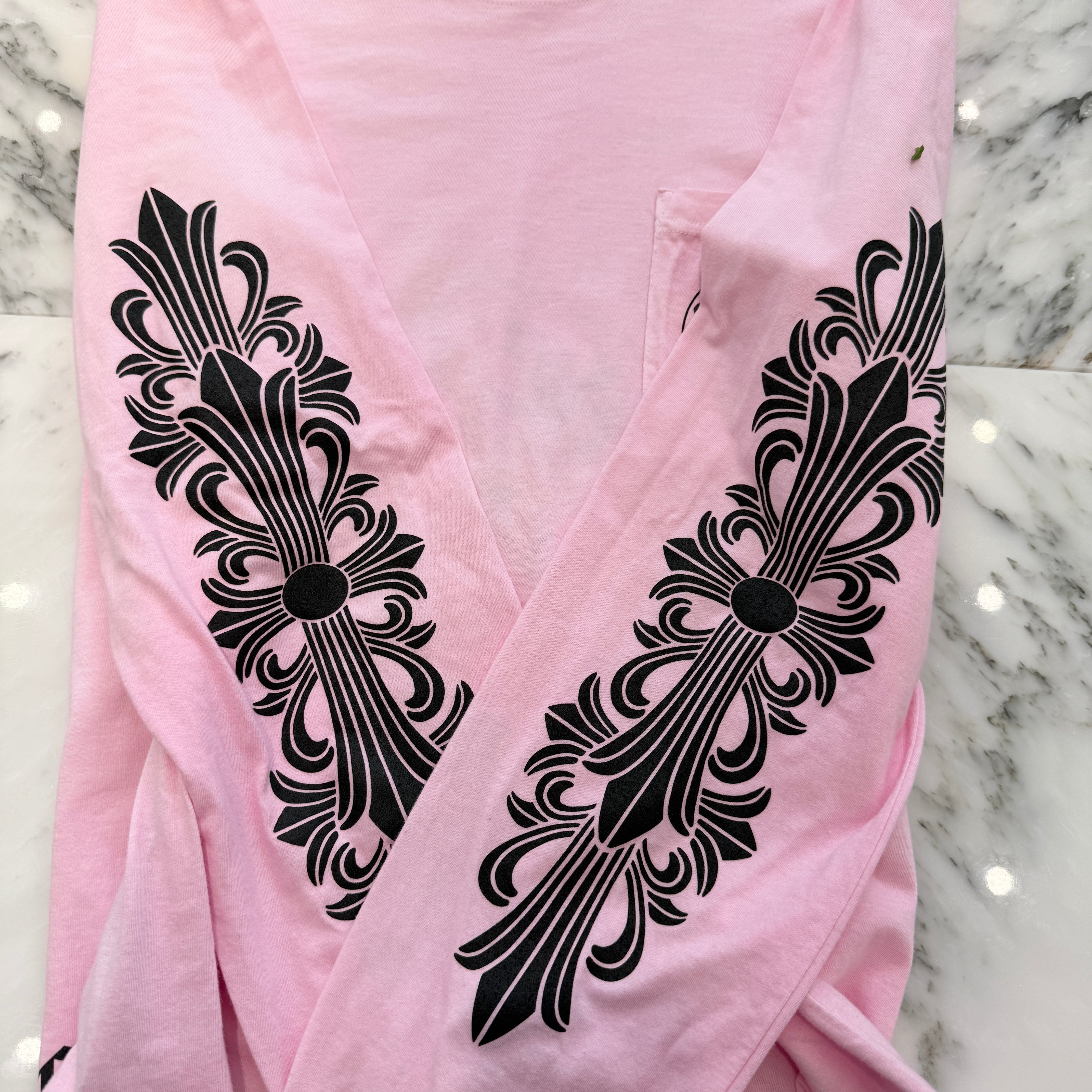 CHROME HEARTS Hong Kong Limited Floral Cross Horseshoe Long Sleeve Tee Size XL クロムハーツ 香港限定 フローラルクロス ホースシュー ロングスリーブTシャツ サイズXL