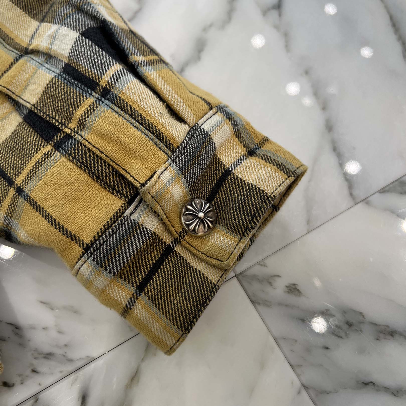 CHROME HEARTS Y NOT WORK DOG Flannel Check Shirt Jacket Size L クロムハーツ ワイノット ワークドッグ フランネル チェック シャツジャケット サイズL