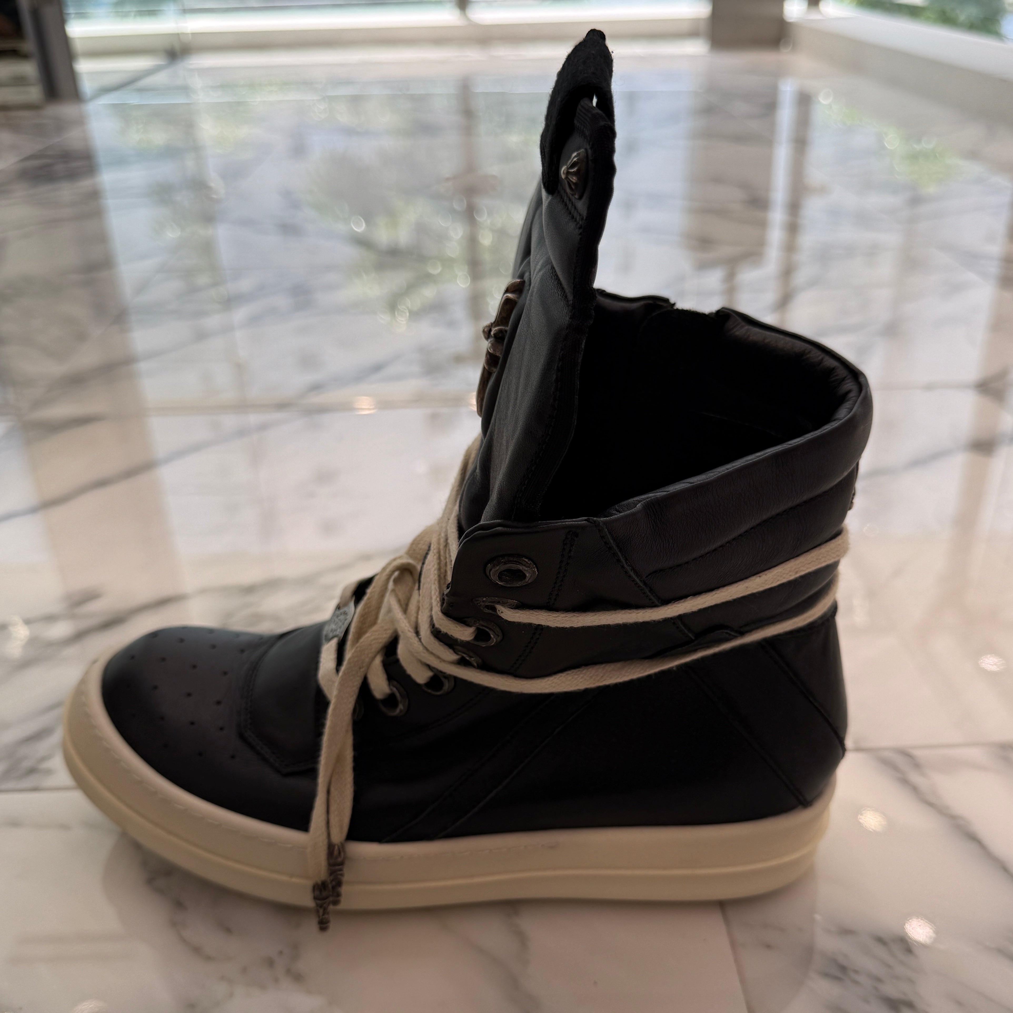 CHROME HEARTS × Rick Owens Geobasket Leather Sneakers Size 40 クロムハーツ×リックオーエンス ジオバスケット レザースニーカー サイズ40