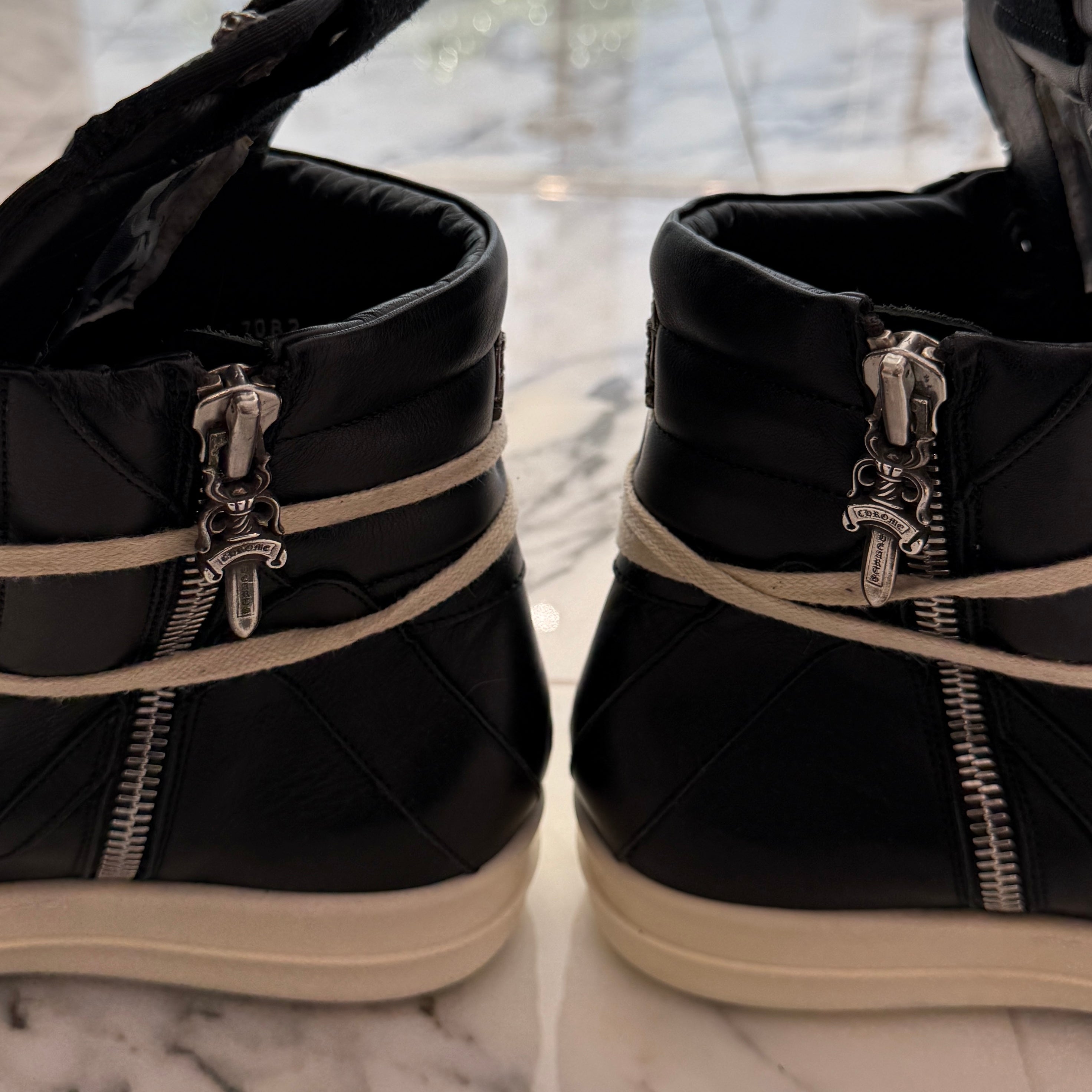 CHROME HEARTS × Rick Owens Geobasket Leather Sneakers Size 40 クロムハーツ×リックオーエンス ジオバスケット レザースニーカー サイズ40
