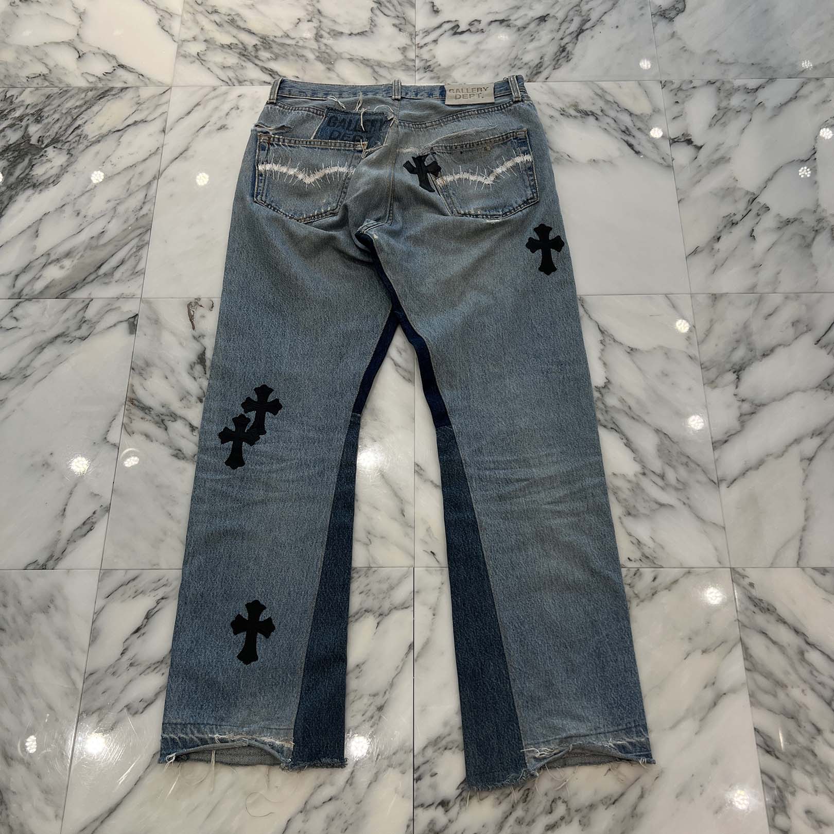 CHROME HEARTS × GALLERY DEPT. Levi's Body VNTG Leather Cross Patch Jeans Size 29 クロムハーツ × ギャラリーデプト リーバイスボディ ヴィンテージ レザークロスパッチ ジーンズ サイズ29
