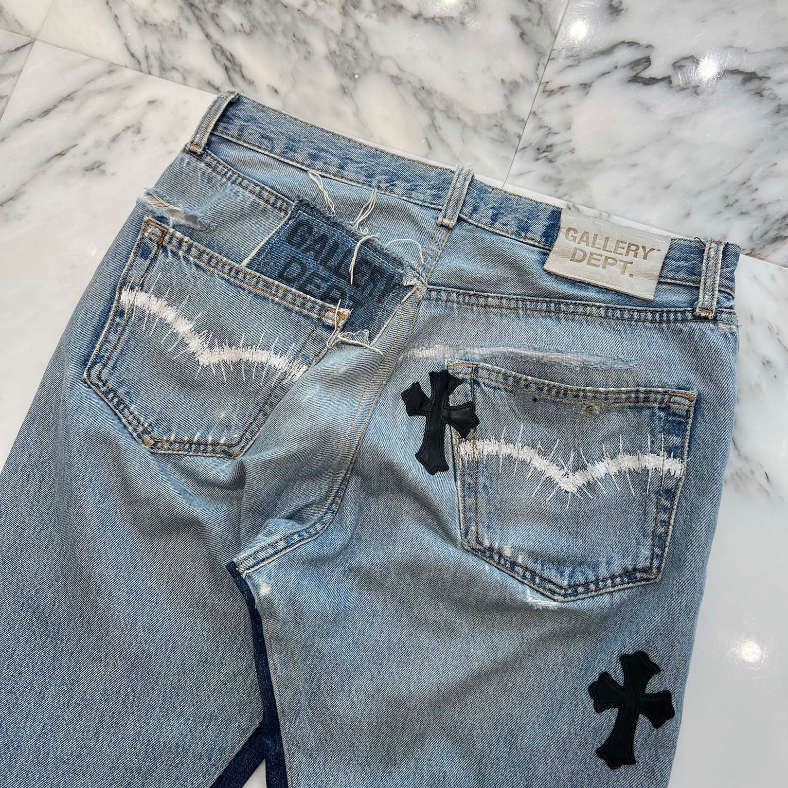 CHROME HEARTS × GALLERY DEPT. Levi's Body VNTG Leather Cross Patch Jeans Size 29 クロムハーツ × ギャラリーデプト リーバイスボディ ヴィンテージ レザークロスパッチ ジーンズ サイズ29