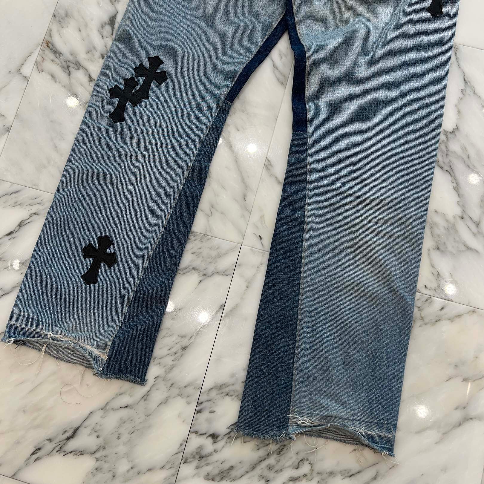 CHROME HEARTS × GALLERY DEPT. Levi's Body VNTG Leather Cross Patch Jeans Size 29 クロムハーツ × ギャラリーデプト リーバイスボディ ヴィンテージ レザークロスパッチ ジーンズ サイズ29