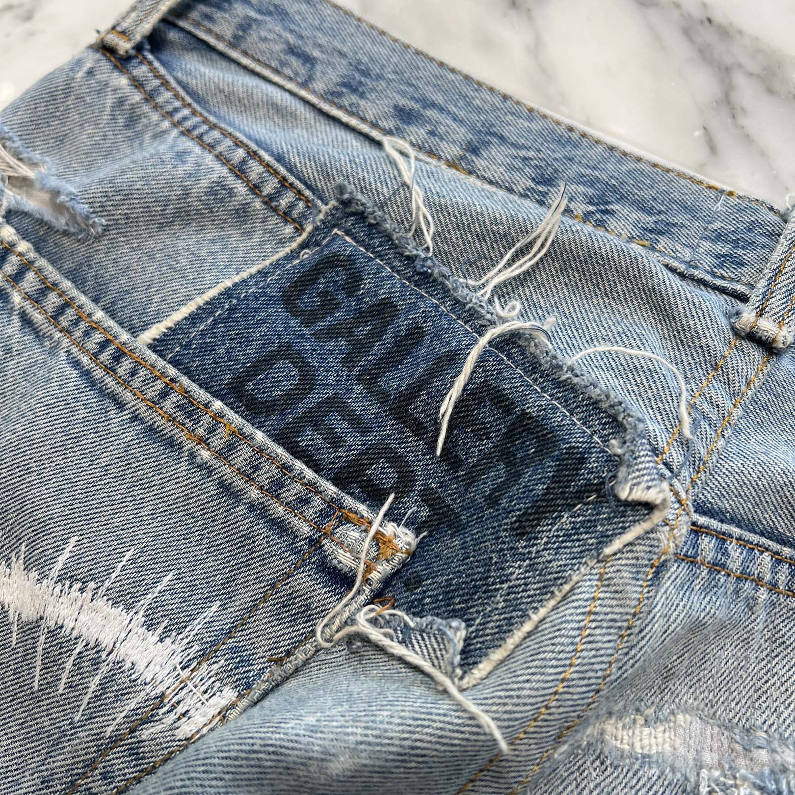 CHROME HEARTS × GALLERY DEPT. Levi's Body VNTG Leather Cross Patch Jeans Size 29 クロムハーツ × ギャラリーデプト リーバイスボディ ヴィンテージ レザークロスパッチ ジーンズ サイズ29