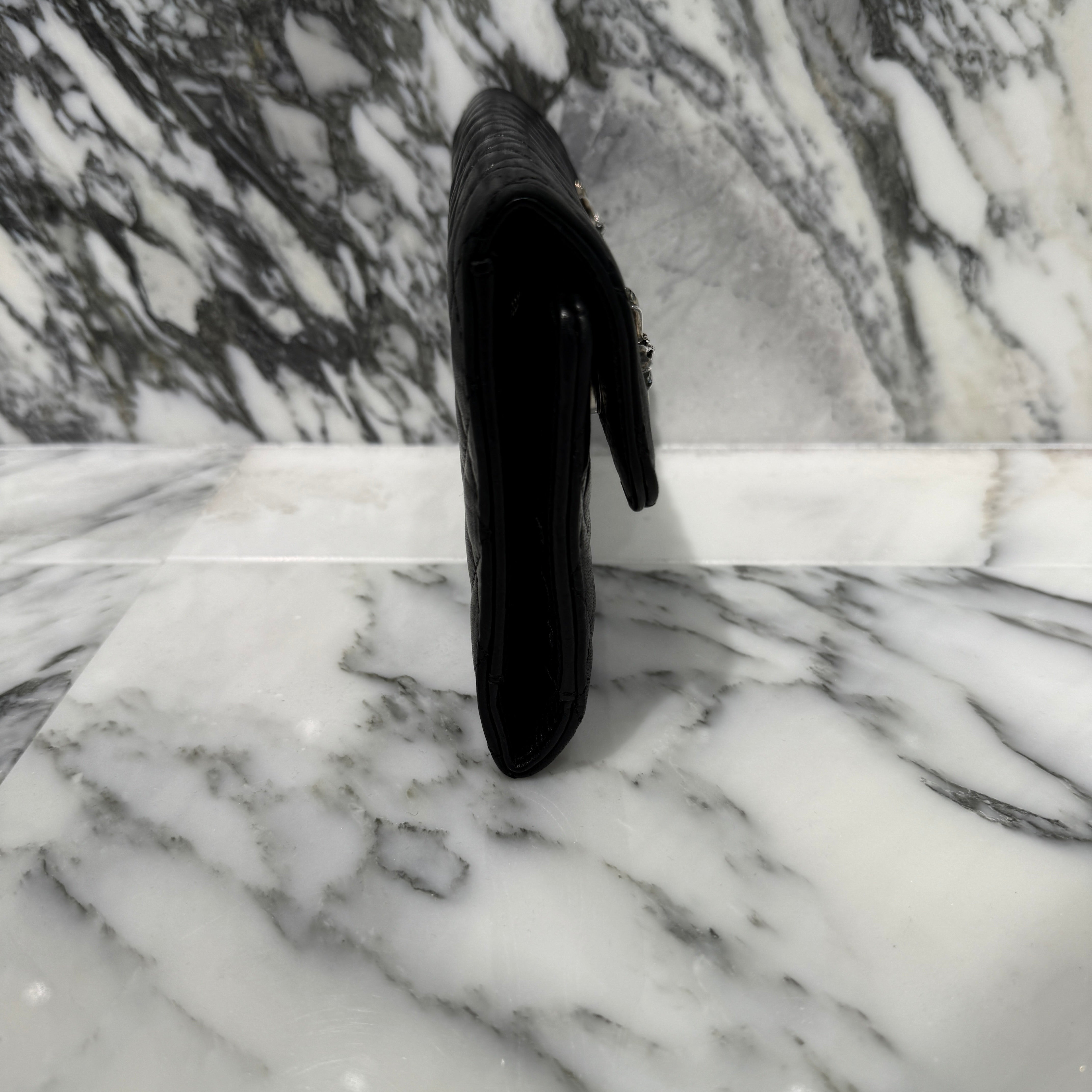 CHROME HEARTS Quilted 3 Snap Silver CH Plus Clutch Wallet クロムハーツ キルティング 3スナップ シルバー CHプラス クラッチ ウォレット