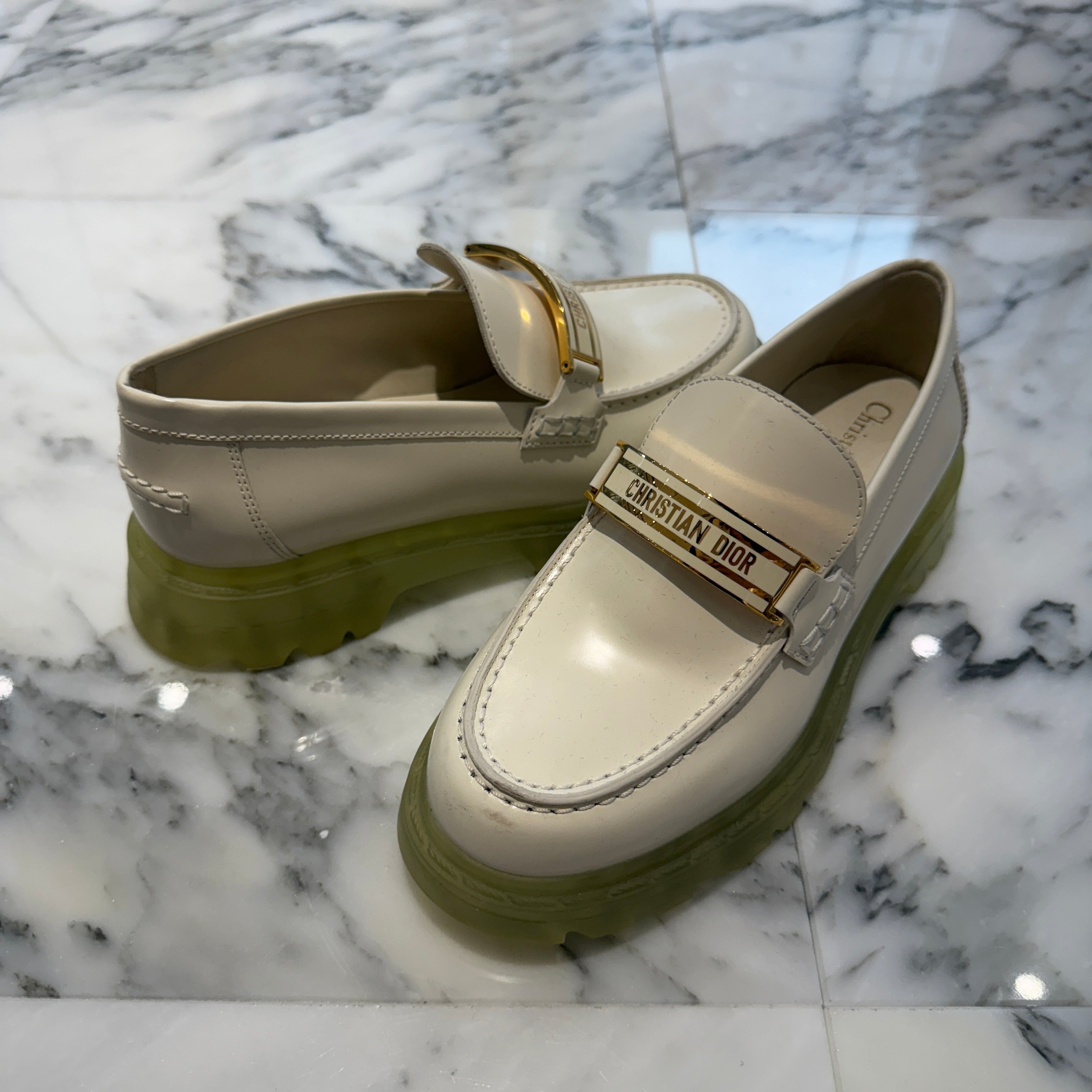DIOR 2021AW Christian Dior Brushed Leather Cord Loafers Size 35(22.0cm) ディオール クリスチャンディオール ブラッシュドレザー コードローファー サイズ35(22.0cm)