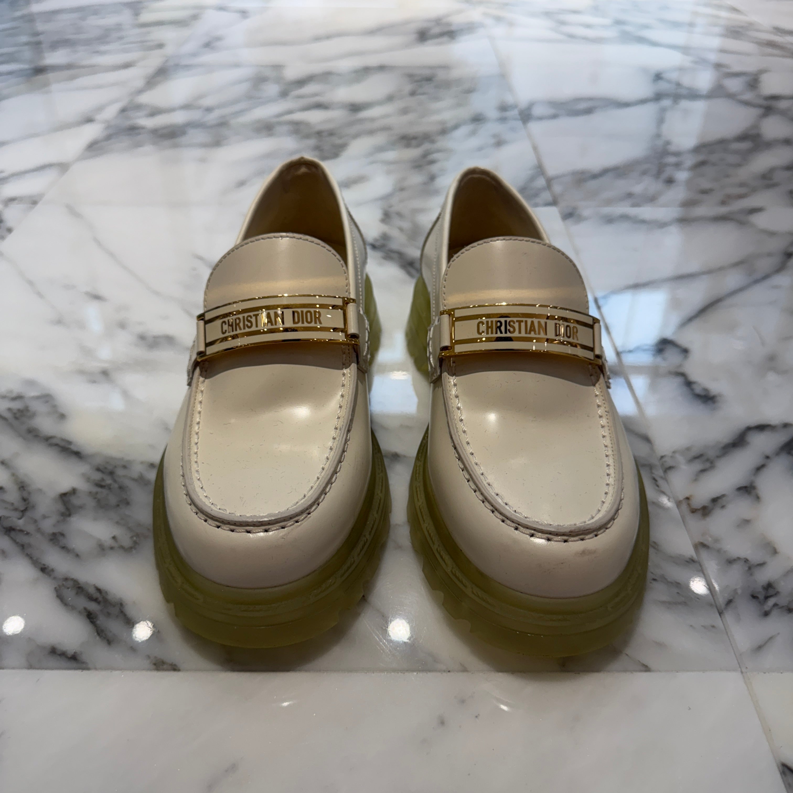 DIOR 2021AW Christian Dior Brushed Leather Cord Loafers Size 35(22.0cm) ディオール クリスチャンディオール ブラッシュドレザー コードローファー サイズ35(22.0cm)