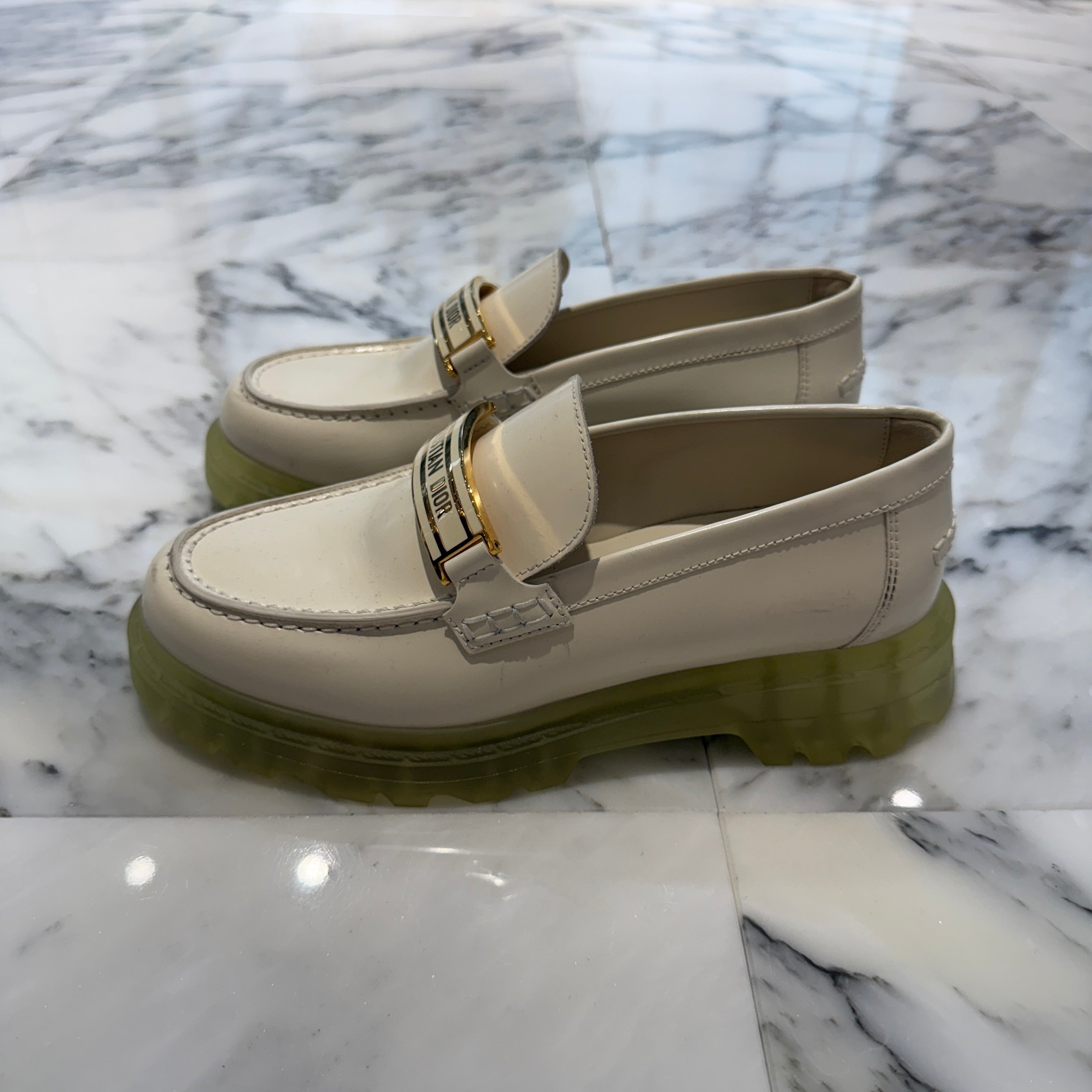 DIOR 2021AW Christian Dior Brushed Leather Cord Loafers Size 35(22.0cm) ディオール クリスチャンディオール ブラッシュドレザー コードローファー サイズ35(22.0cm)
